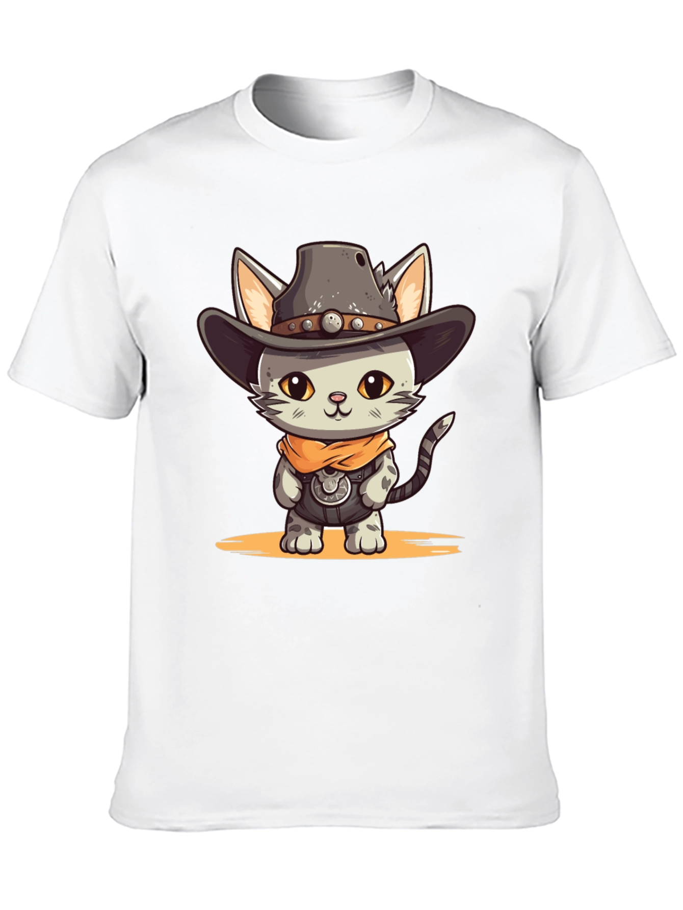 Cartoon Cowboy Cat Graphic Tee