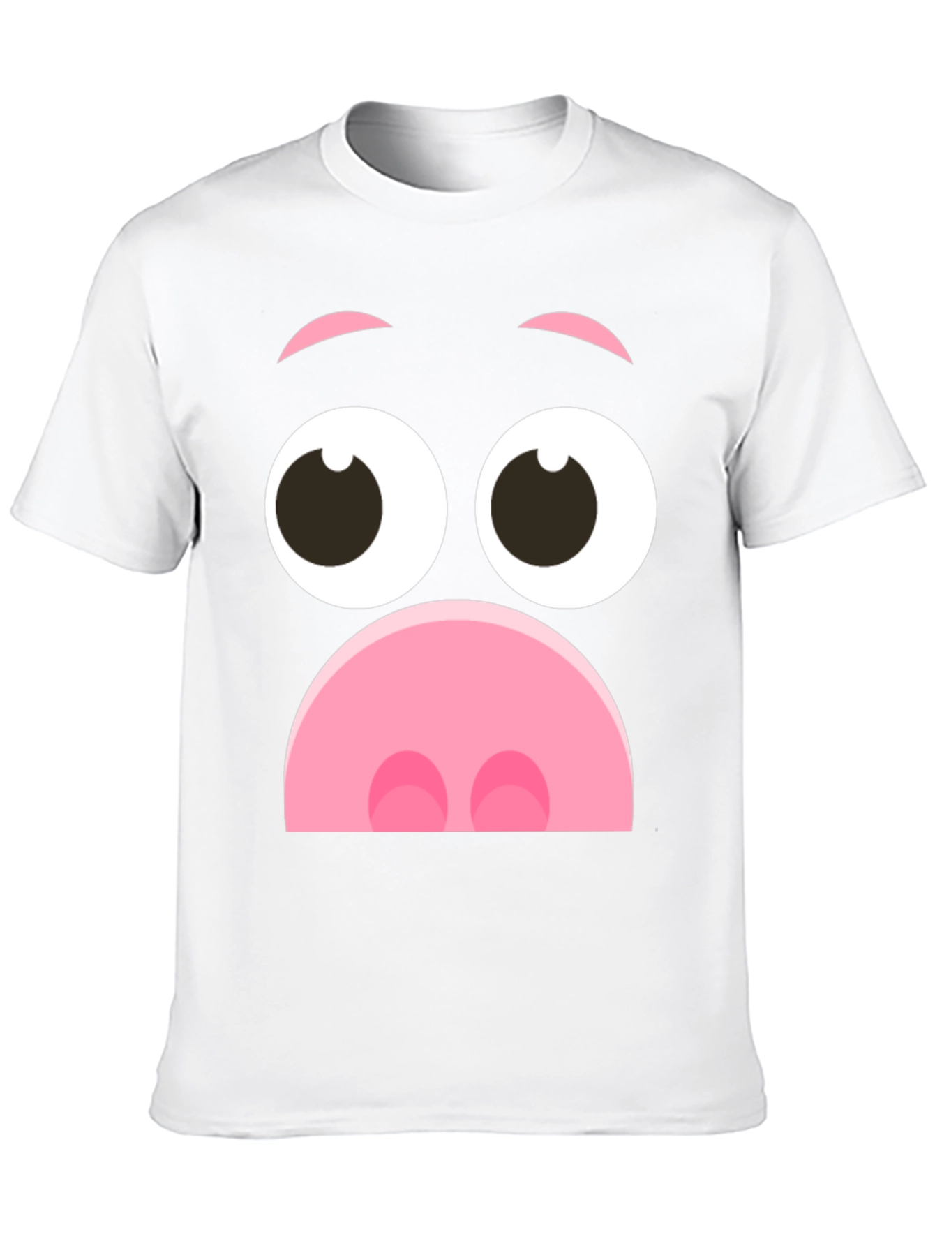 Funny Pig Face Graphic T-Shirt - Novelty Cartoon Tee