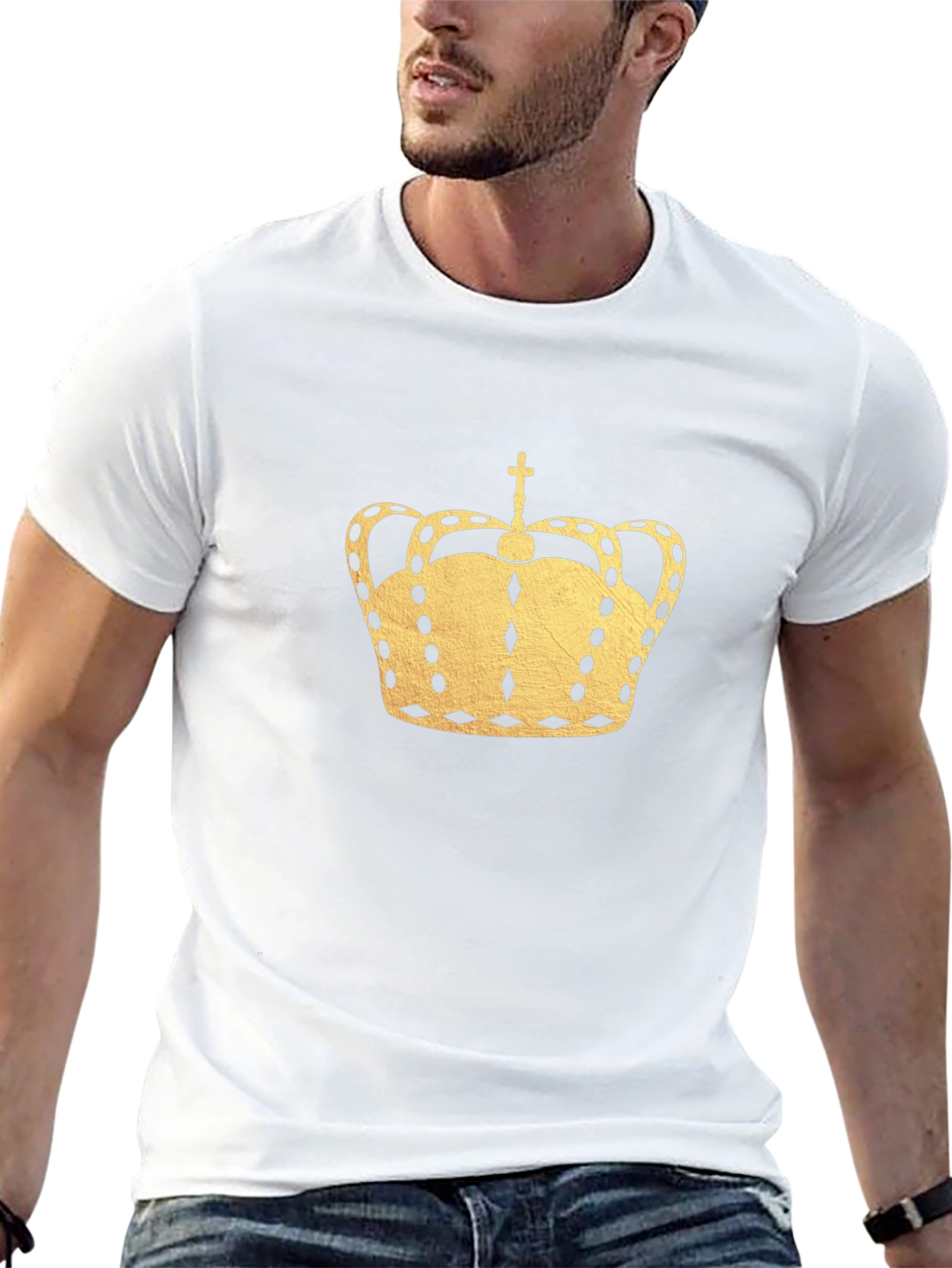 Golden Crown Graphic Black T-Shirt
