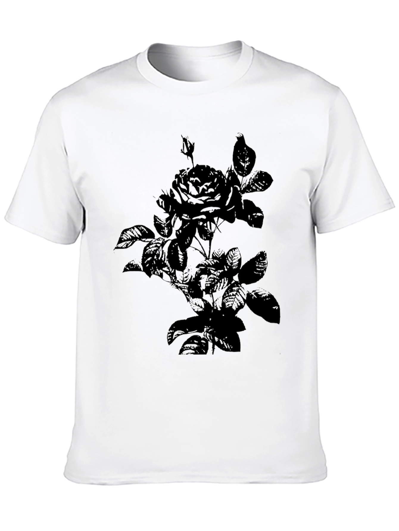 Rose Graphic Print Tee - Black