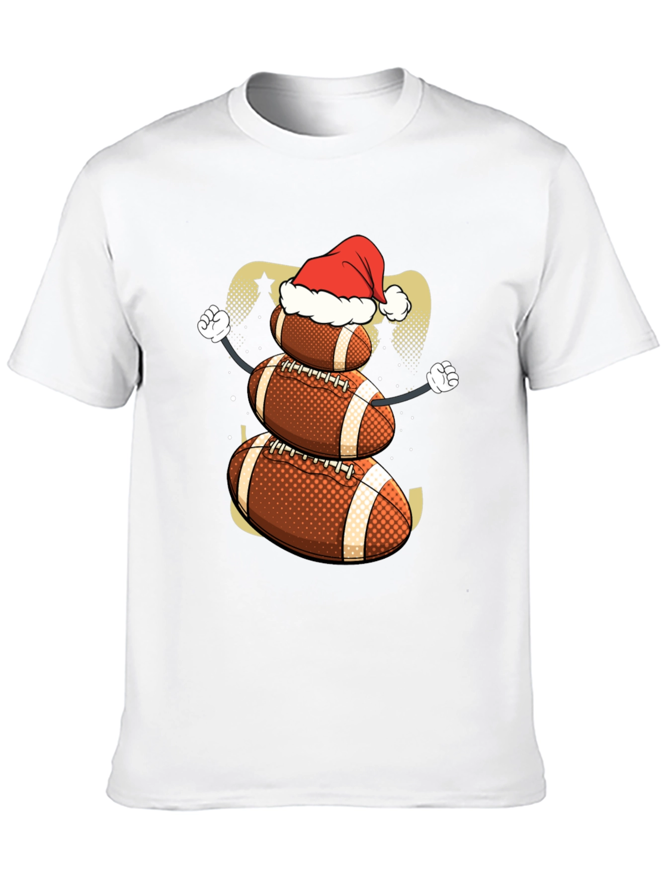 Football Snowman Christmas T-Shirt