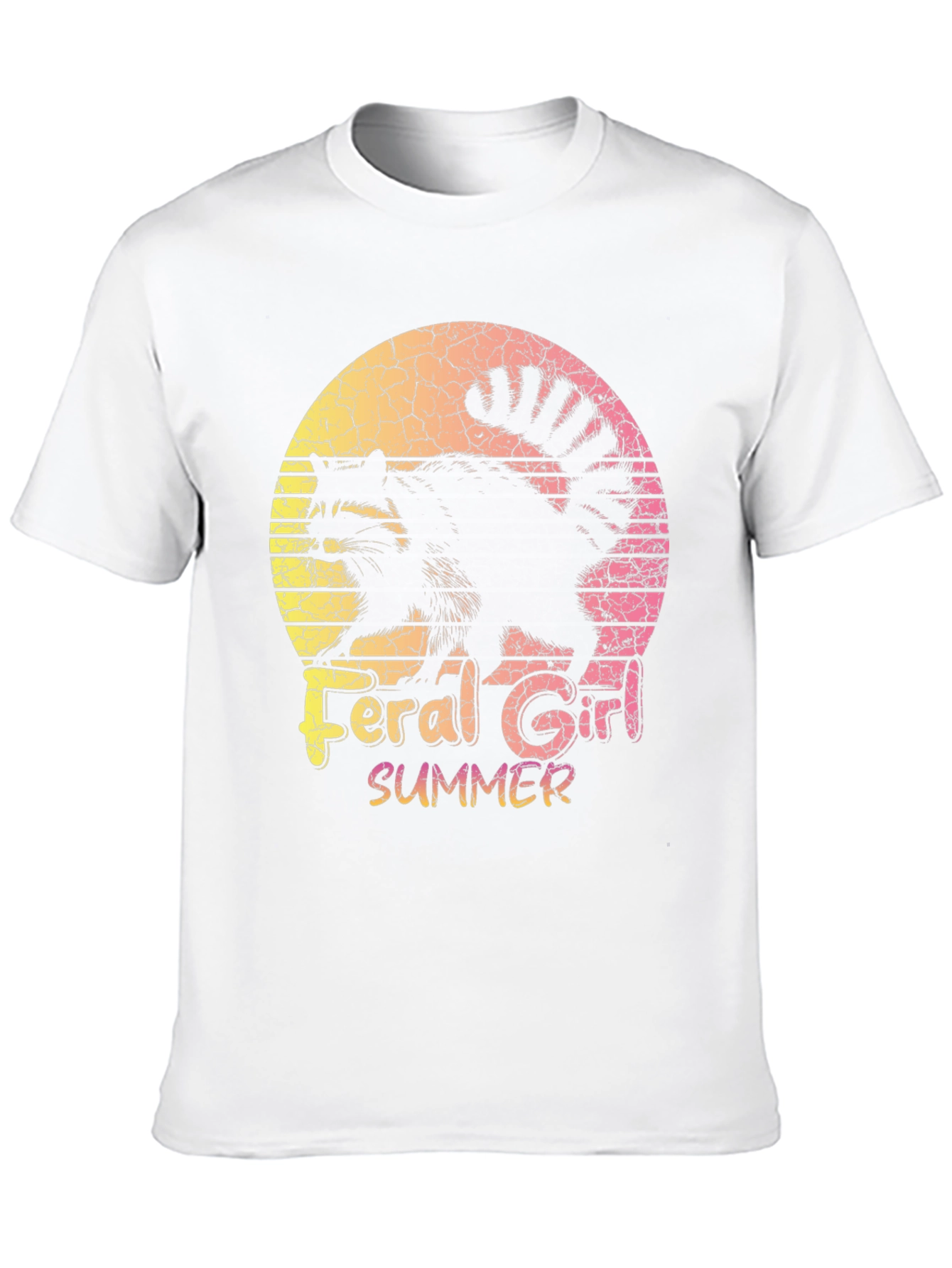 Feral Girl Summer Raccoon Graphic Tee
