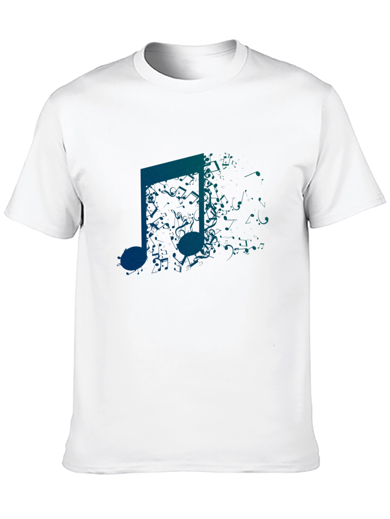 Mens Black Graphic Tee: Music Note Design