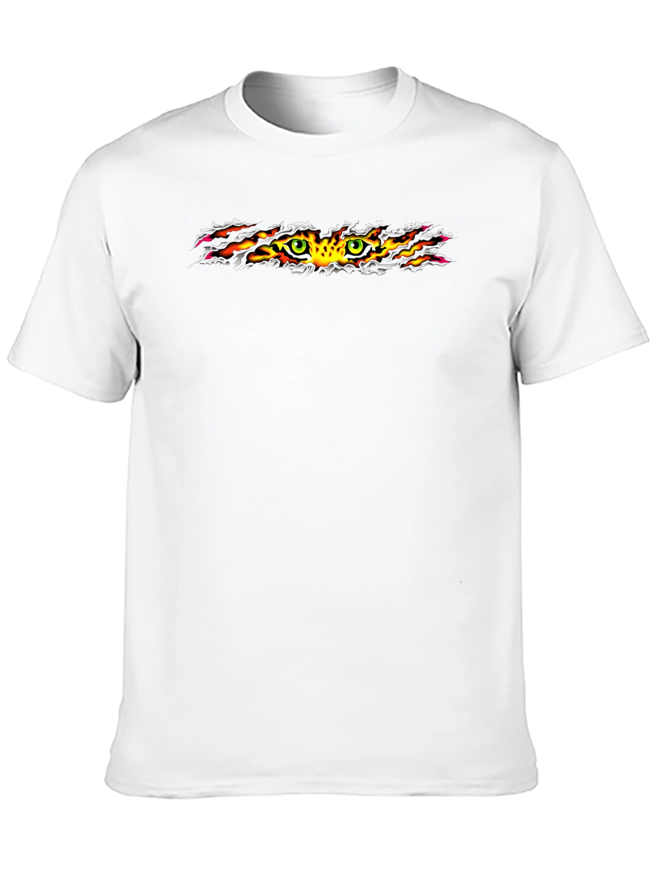 Fiery Eyes Graphic Tee - Bold Black T-Shirt