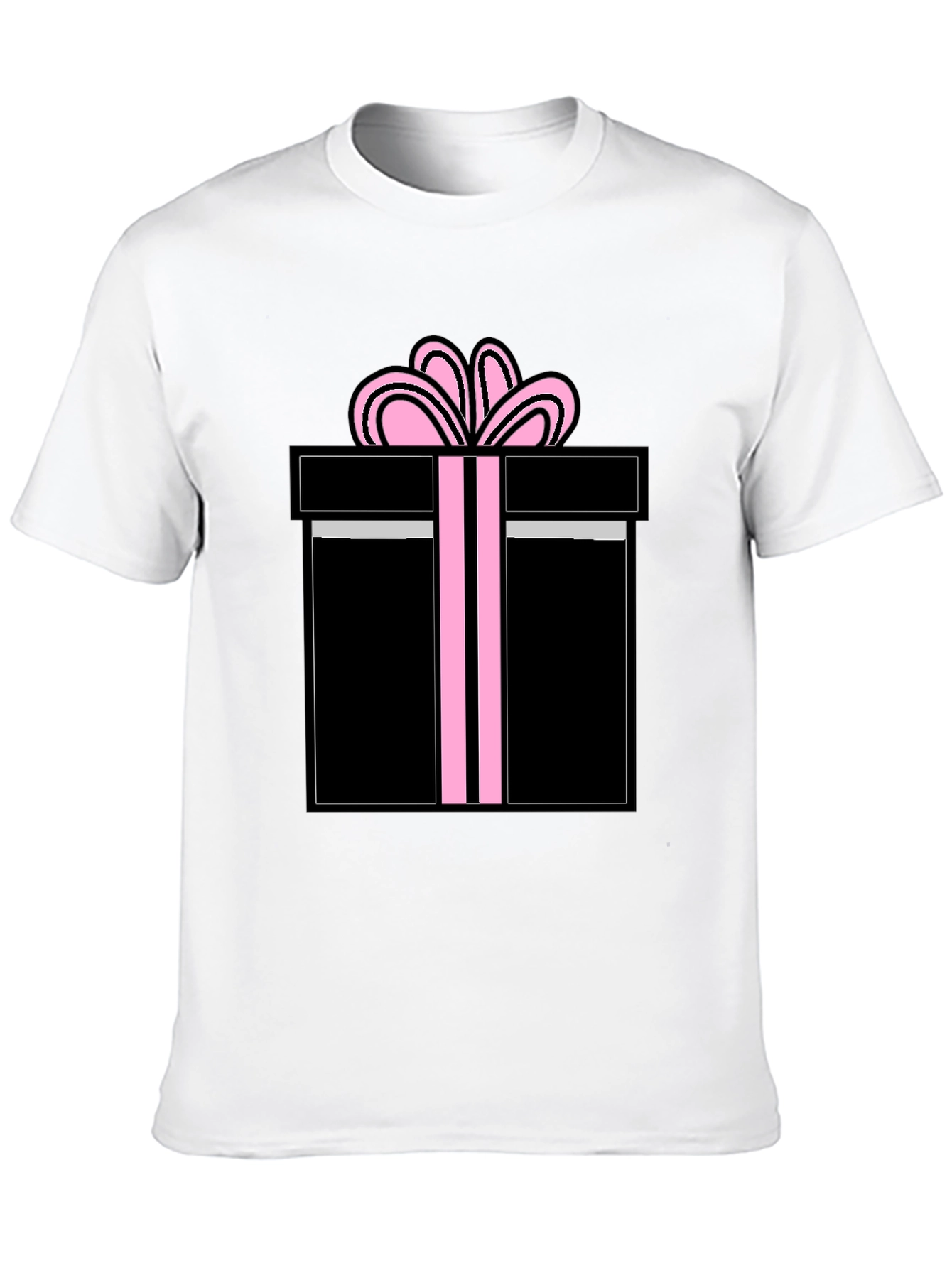 Gift Wrapped T-Shirt - Black with Pink Bow