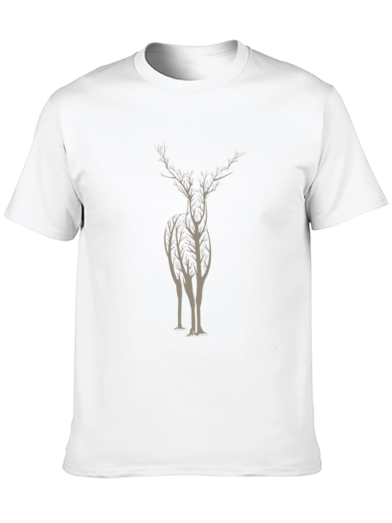 Tree Deer Graphic Tee - Stylish Mens Black T-Shirt