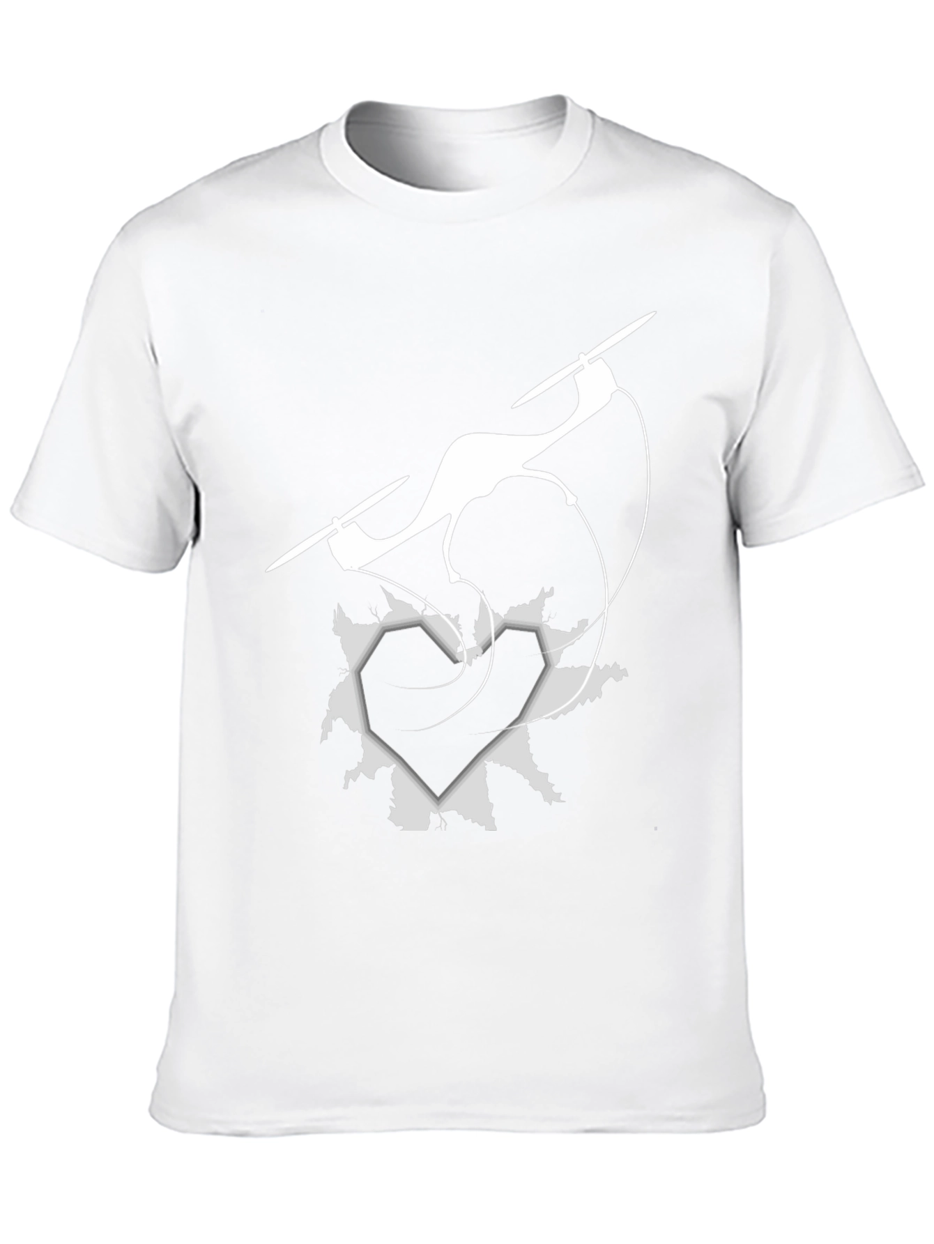 Drone Heart Graphic Tee - Black Crew Neck