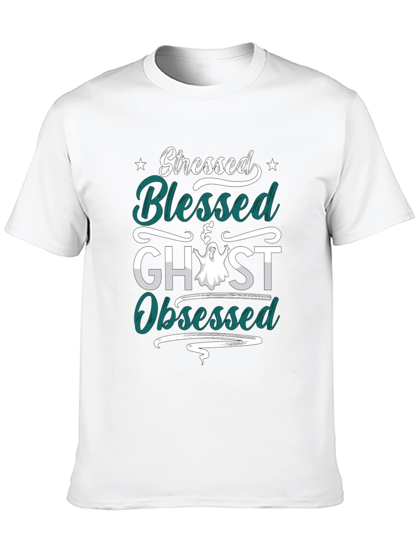 Stressed Blessed Ghost Obsessed Graphic Tee