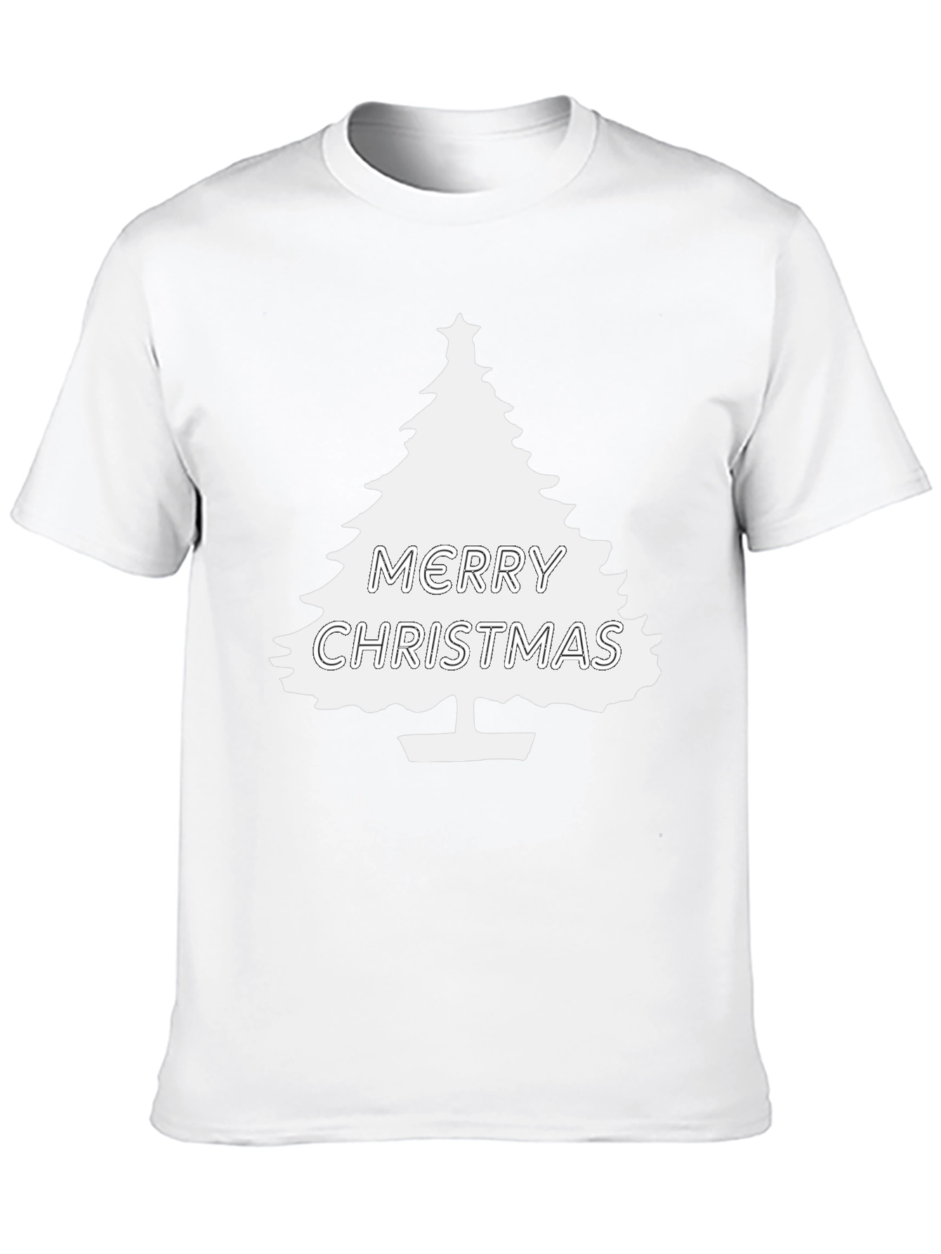 Merry Christmas Tree Graphic T-Shirt