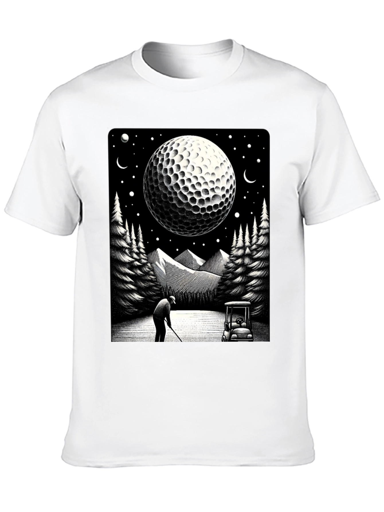 Golf Moon T-Shirt - Unique Graphic Tee