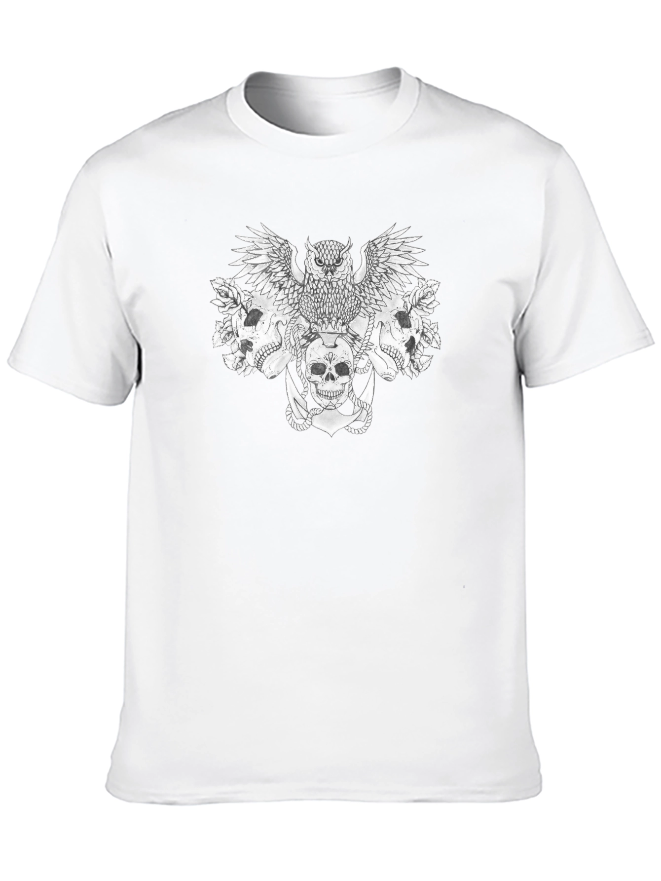 Skull & Owl Graphic Black Tee