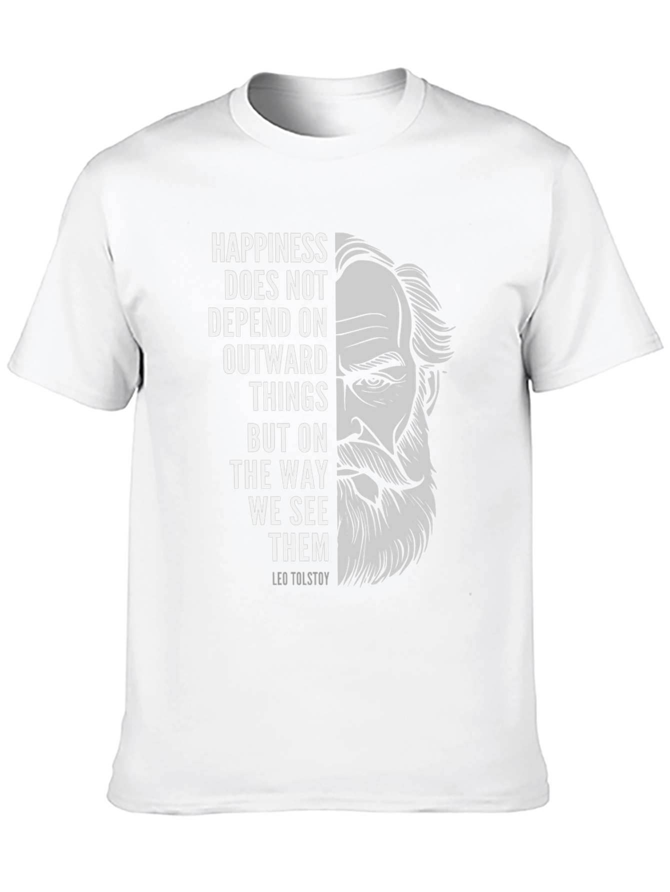 Leo Tolstoy Quote Graphic Tee - Happiness Matters T-Shirt