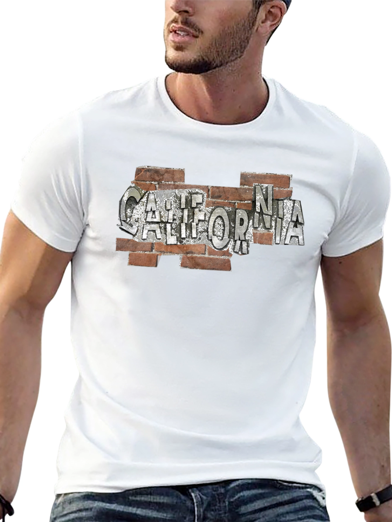 California Brick Wall Graphic Tee - Modern Style