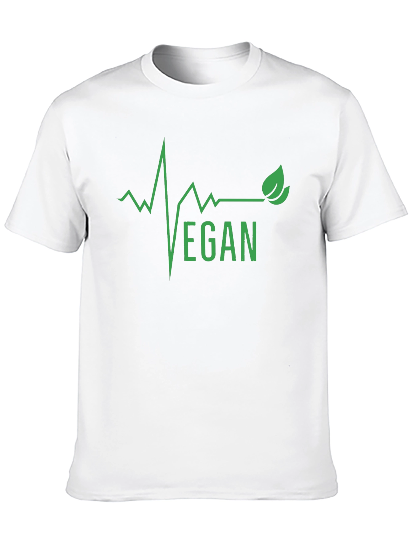 Vegan Heartbeat Graphic Tee - Black Cotton T-Shirt