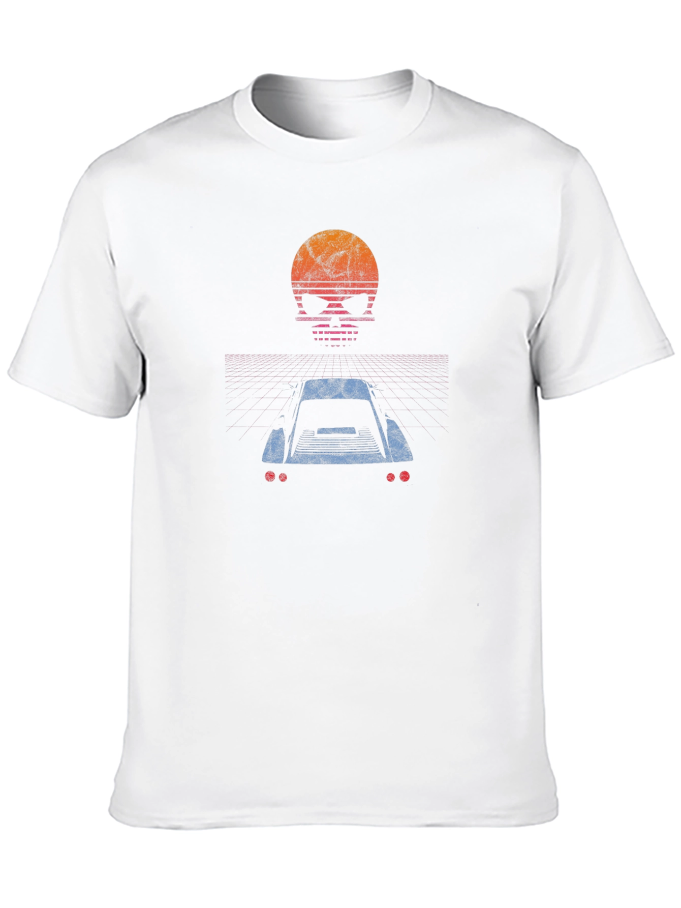 Retro Skull Car T-Shirt - Black