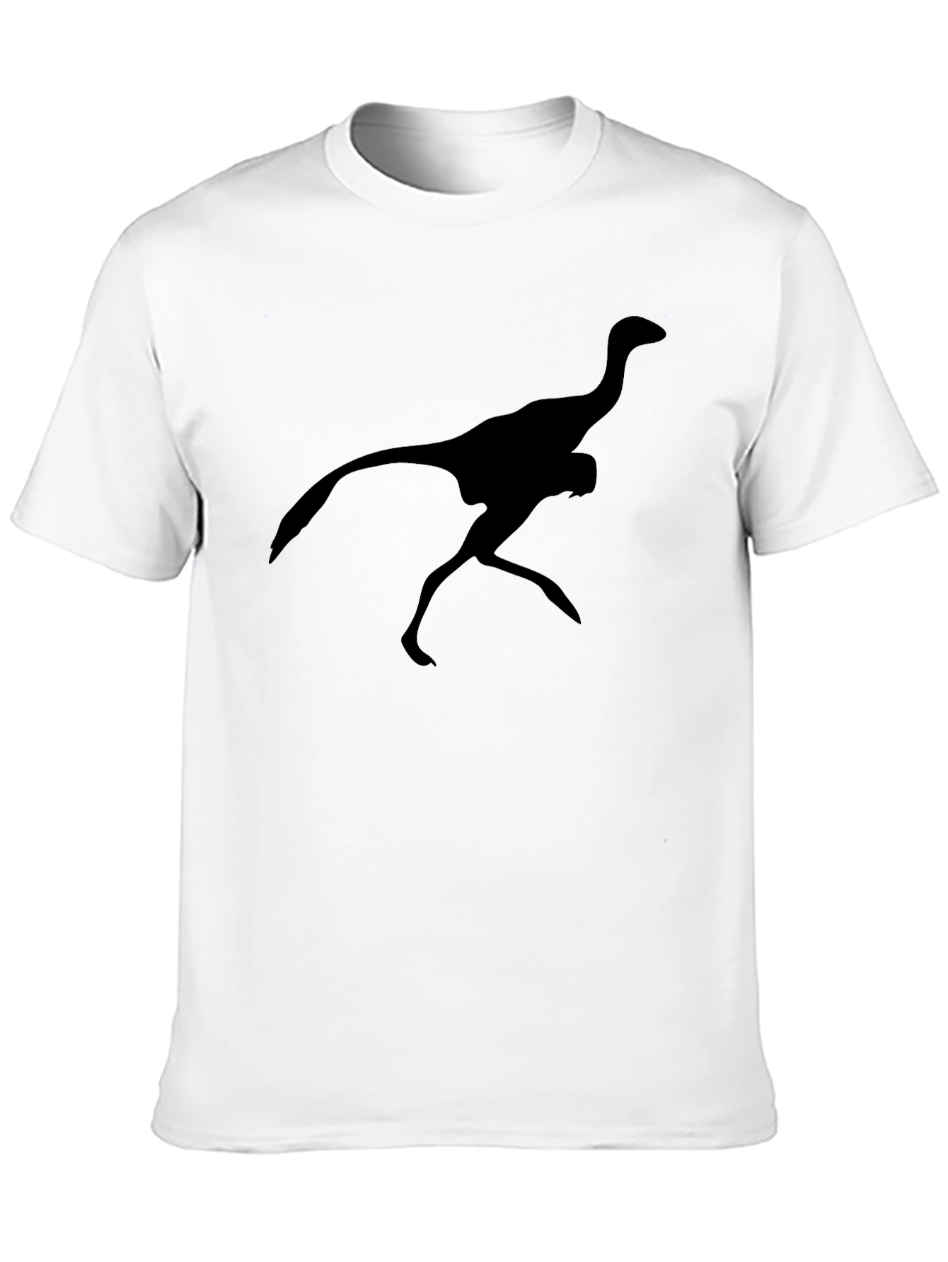 Black T-Shirt with Running Dinosaur Silhouette