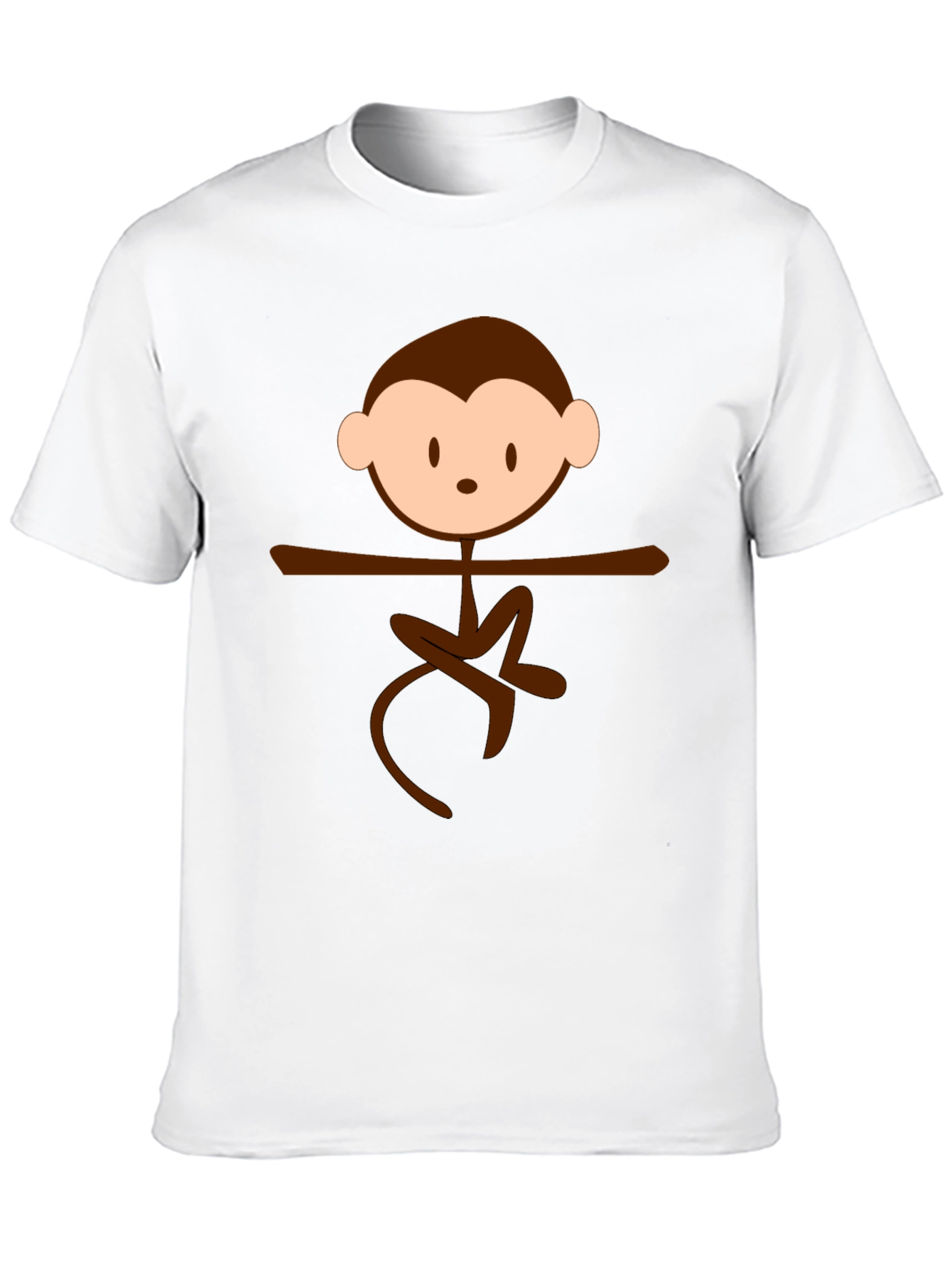 Monkey Cartoon Graphic Print Black T-Shirt