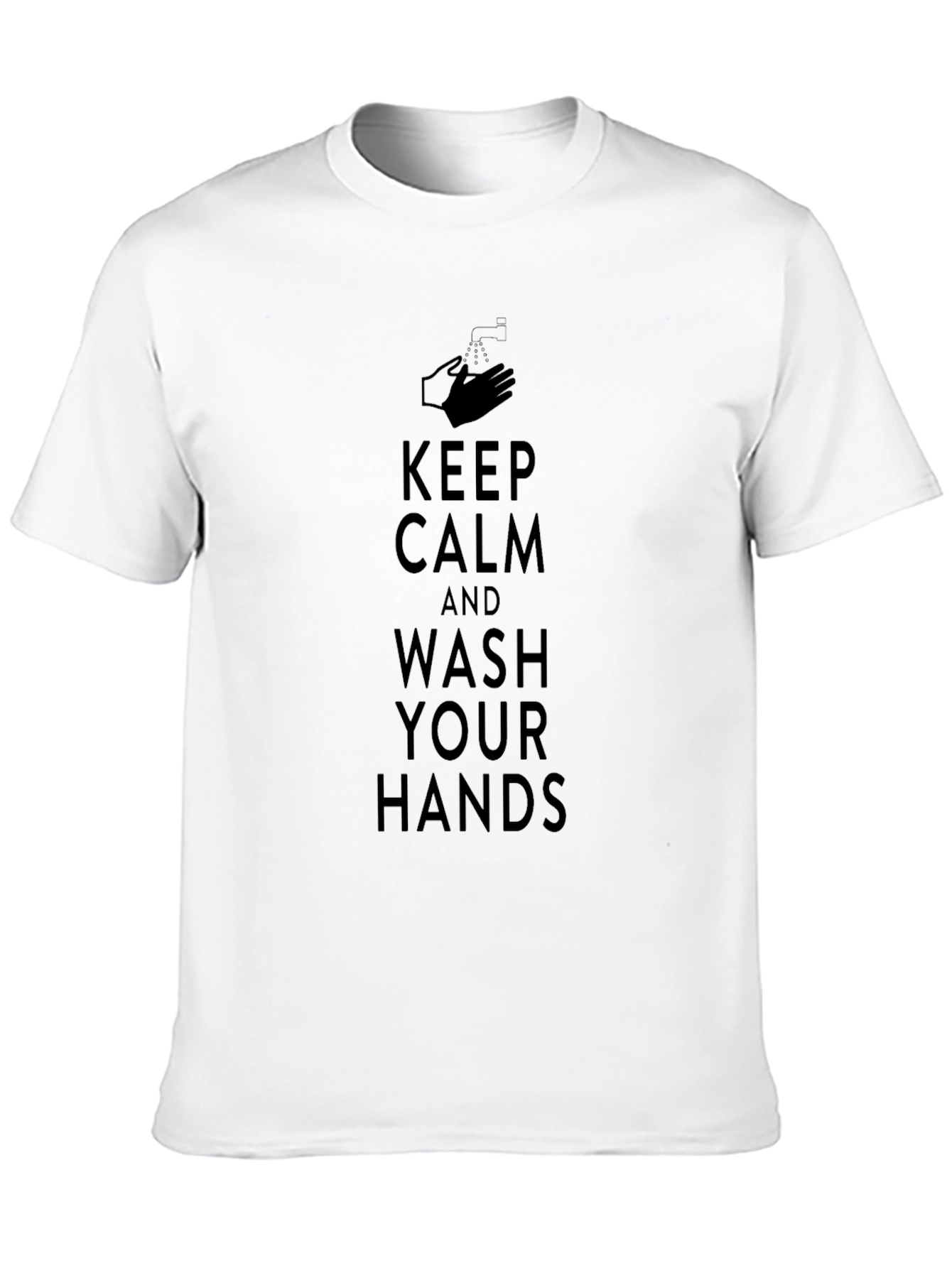 Keep Calm Wash Hands Black T-Shirt