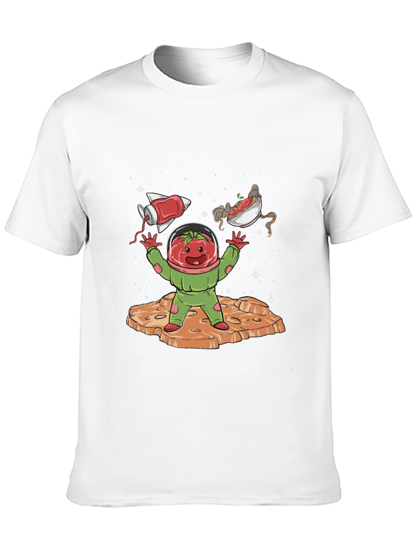 Tomato Astronaut Graphic Tee - Space Foodie Shirt