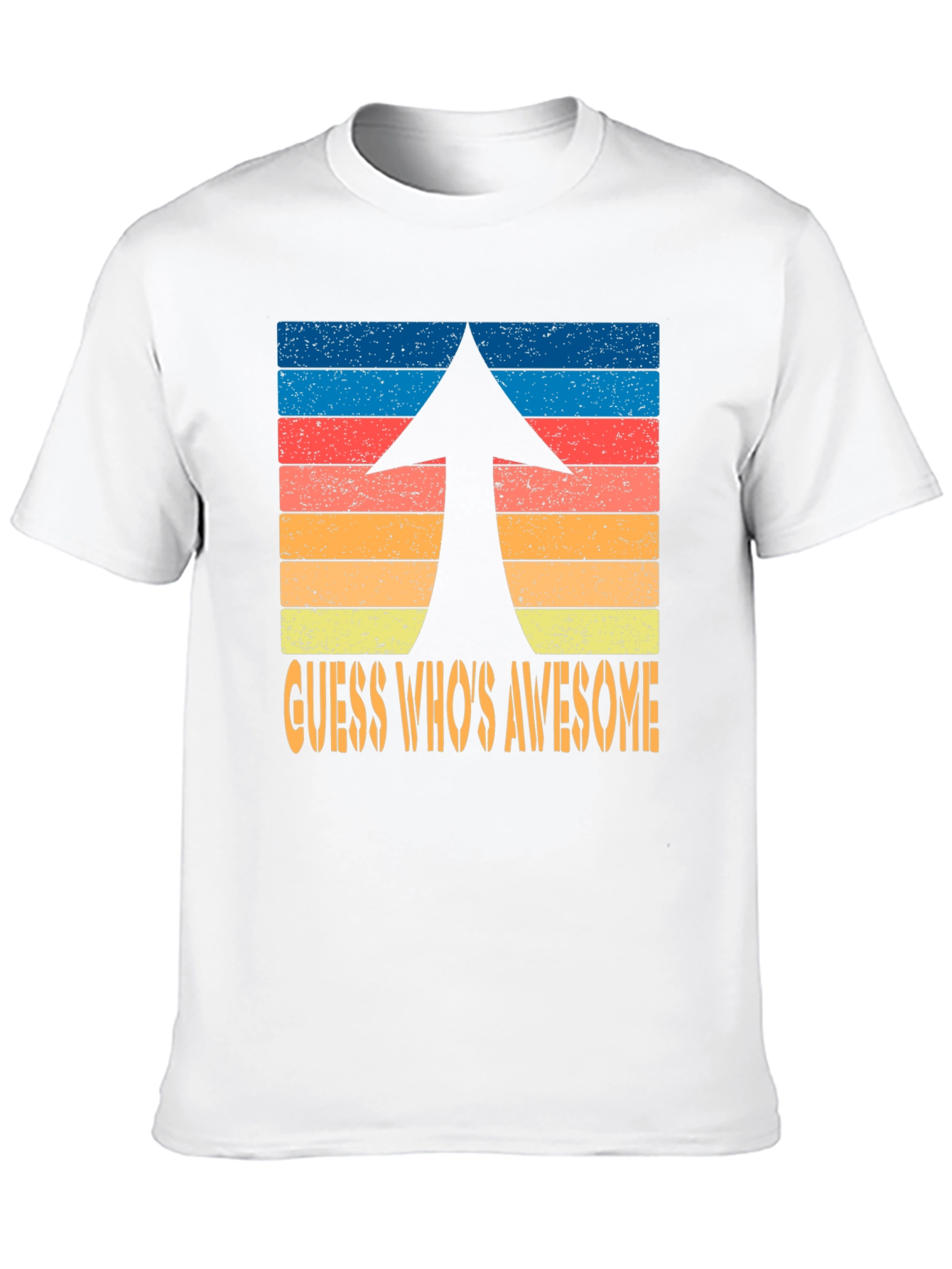Guess Whos Awesome Retro Arrow Graphic T-Shirt