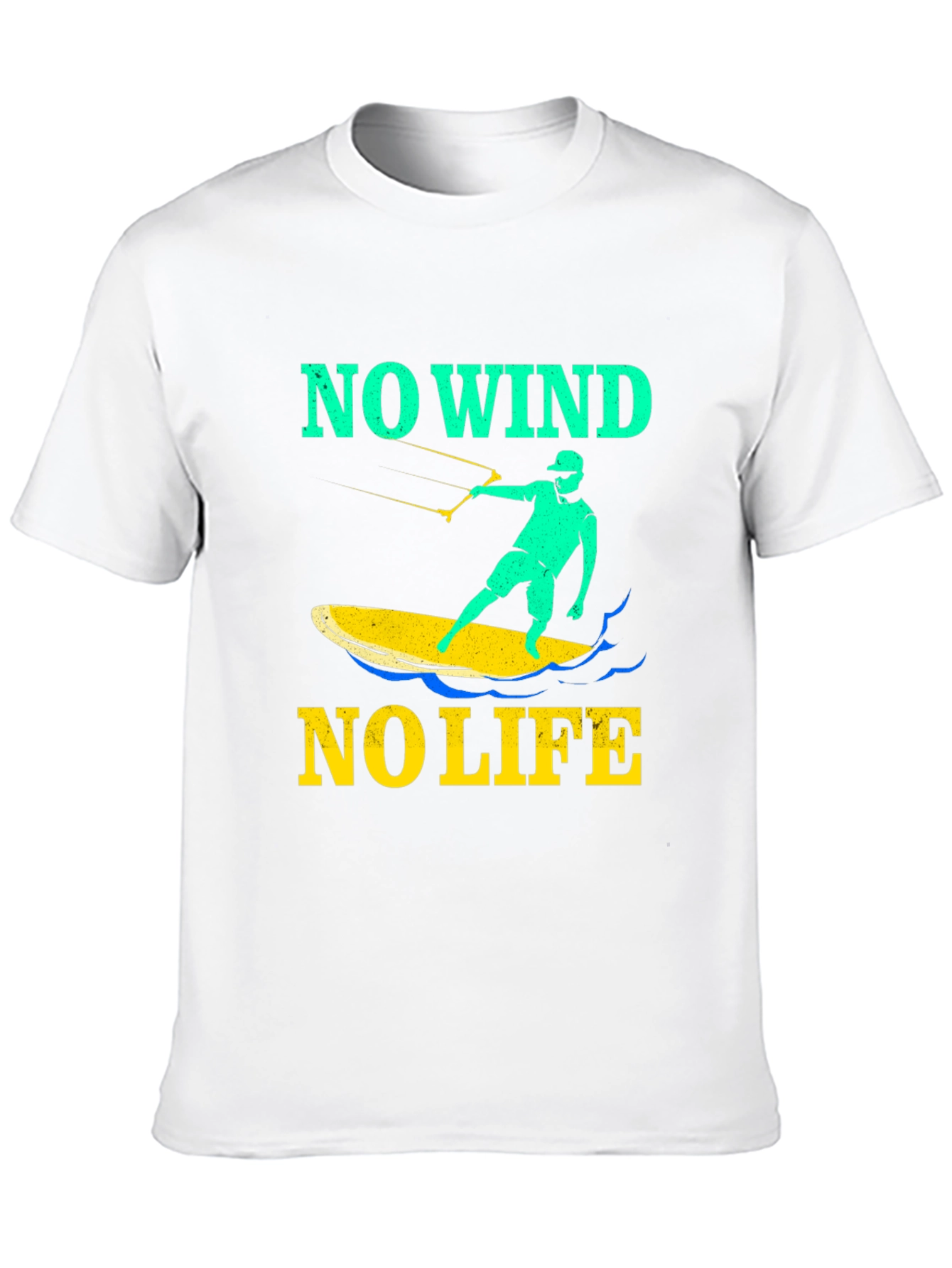 No Wind No Life Graphic Tee - Kitesurfing Design
