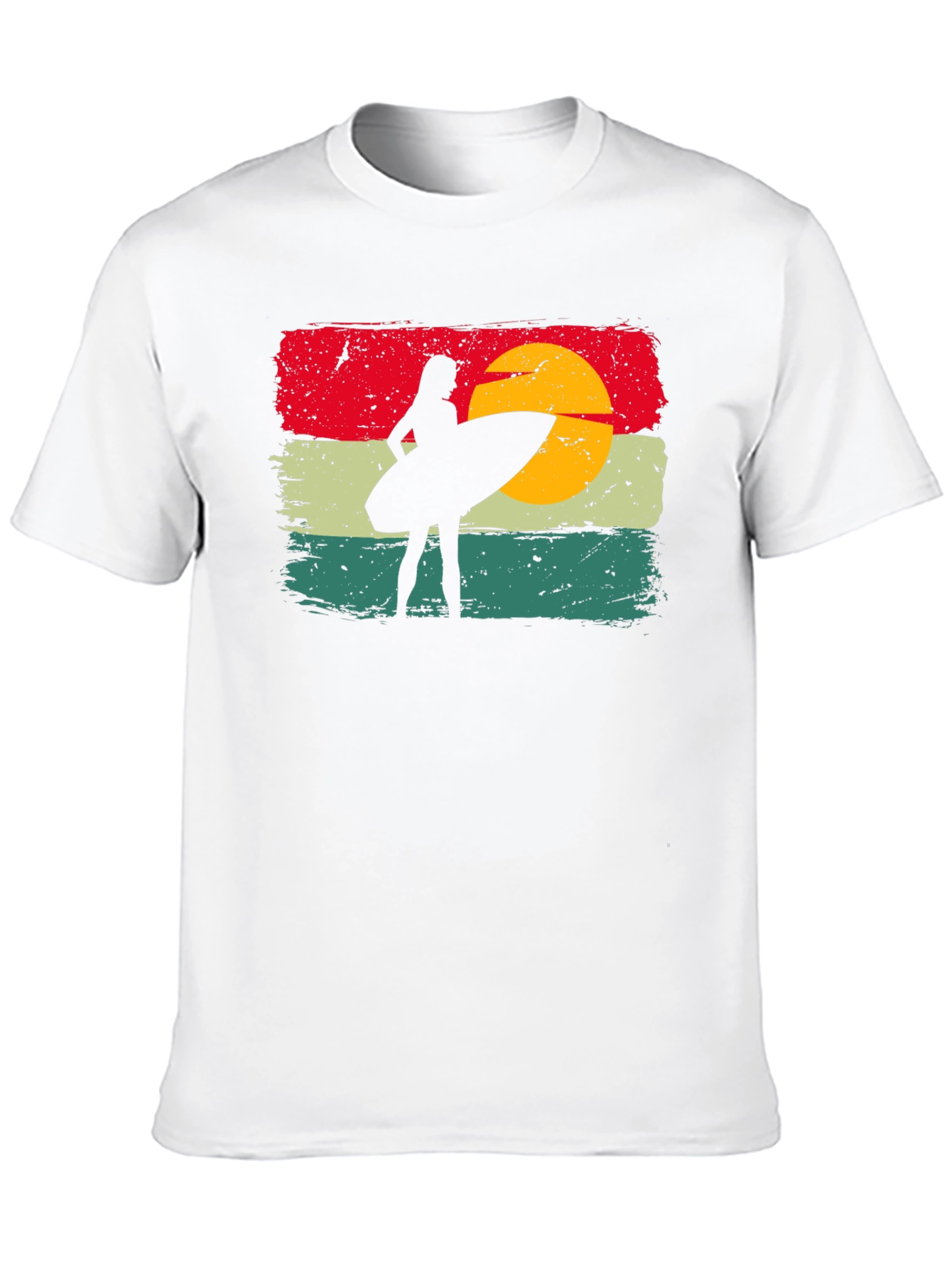 Retro Sunset Surfer Girl Tee