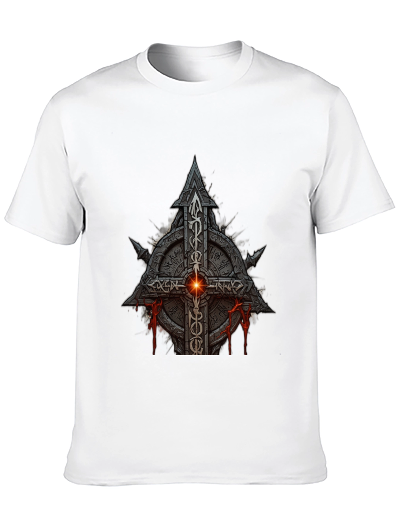 Darkstone Cross Graphic Tee - Gothic Style
