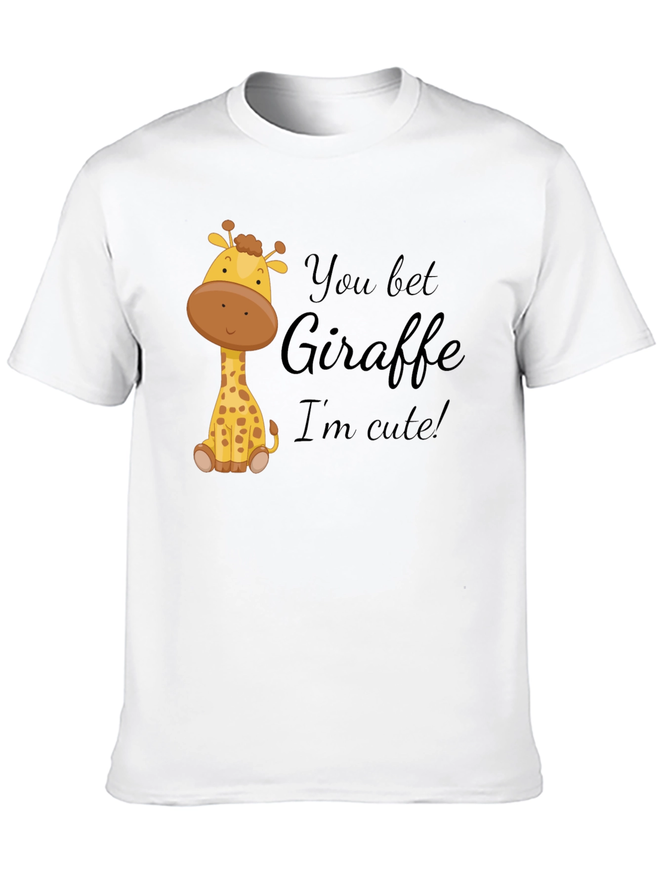 You Bet Giraffe Im Cute! Black Cotton Tee