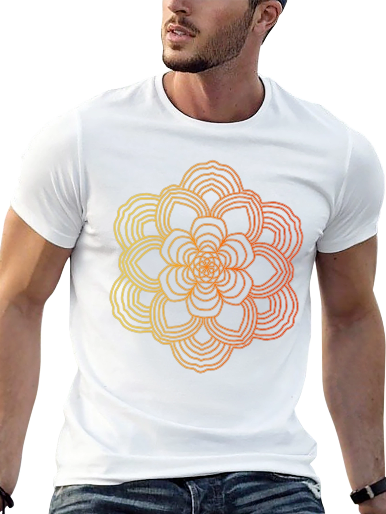 Geometric Mandala Black T-Shirt