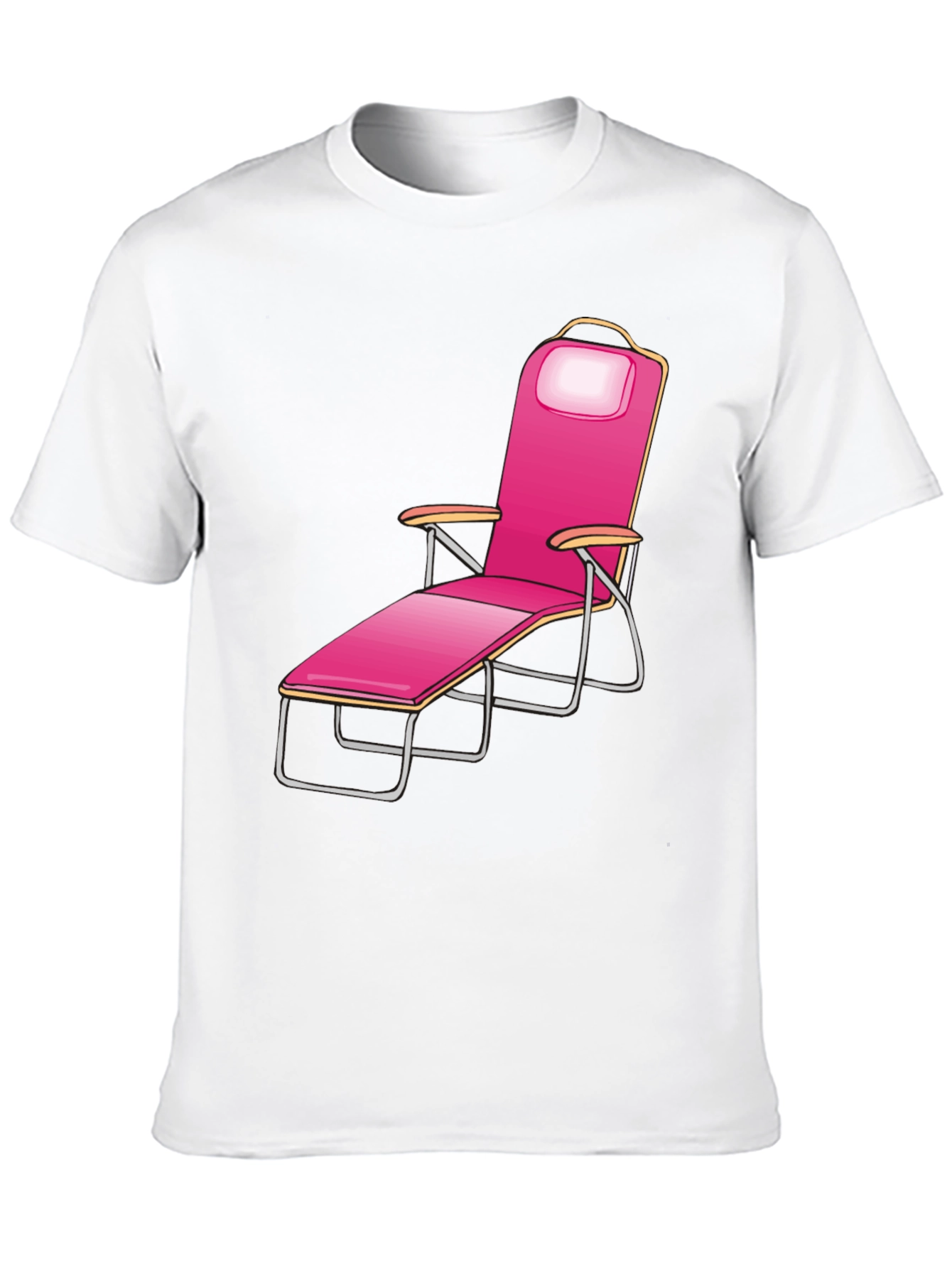 Relaxing Pink Beach Chair Graphic Tee - Black