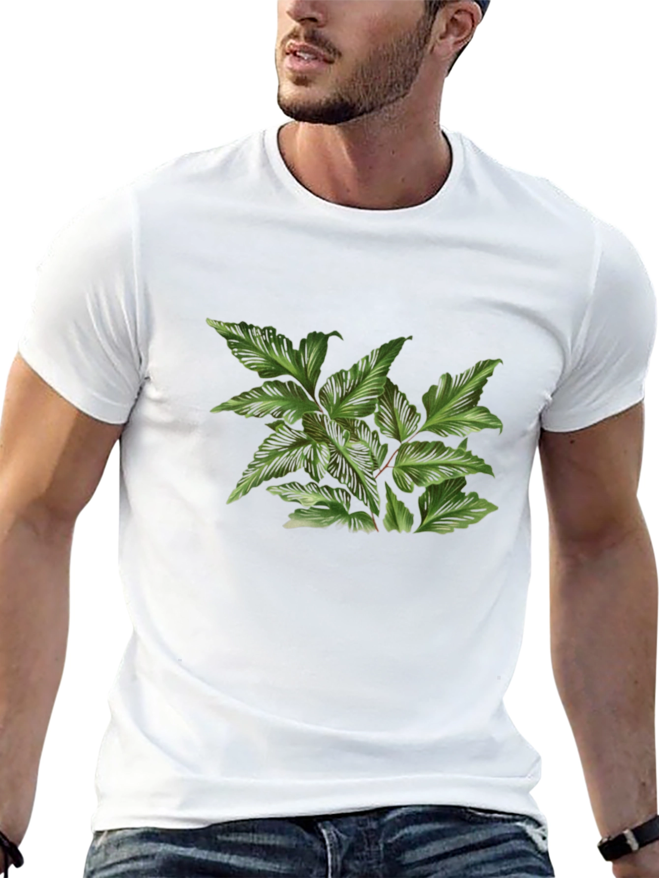 Botanical Print Black T-Shirt