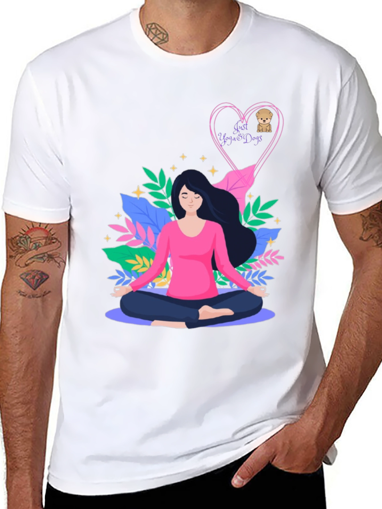 Yoga & Dogs Graphic Tee - Meditate in Style!