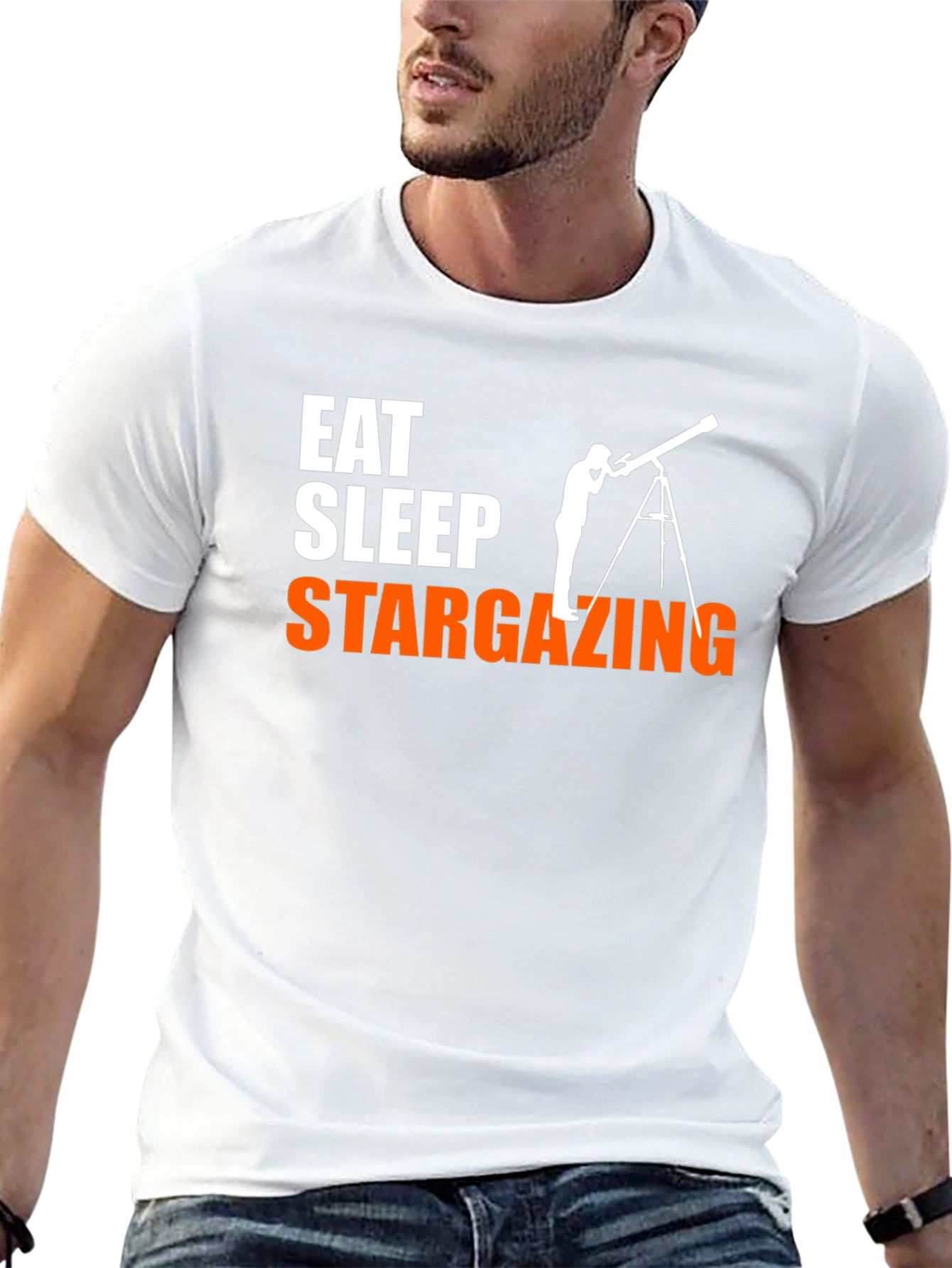 Eat Sleep Stargazing Black Graphic Tee