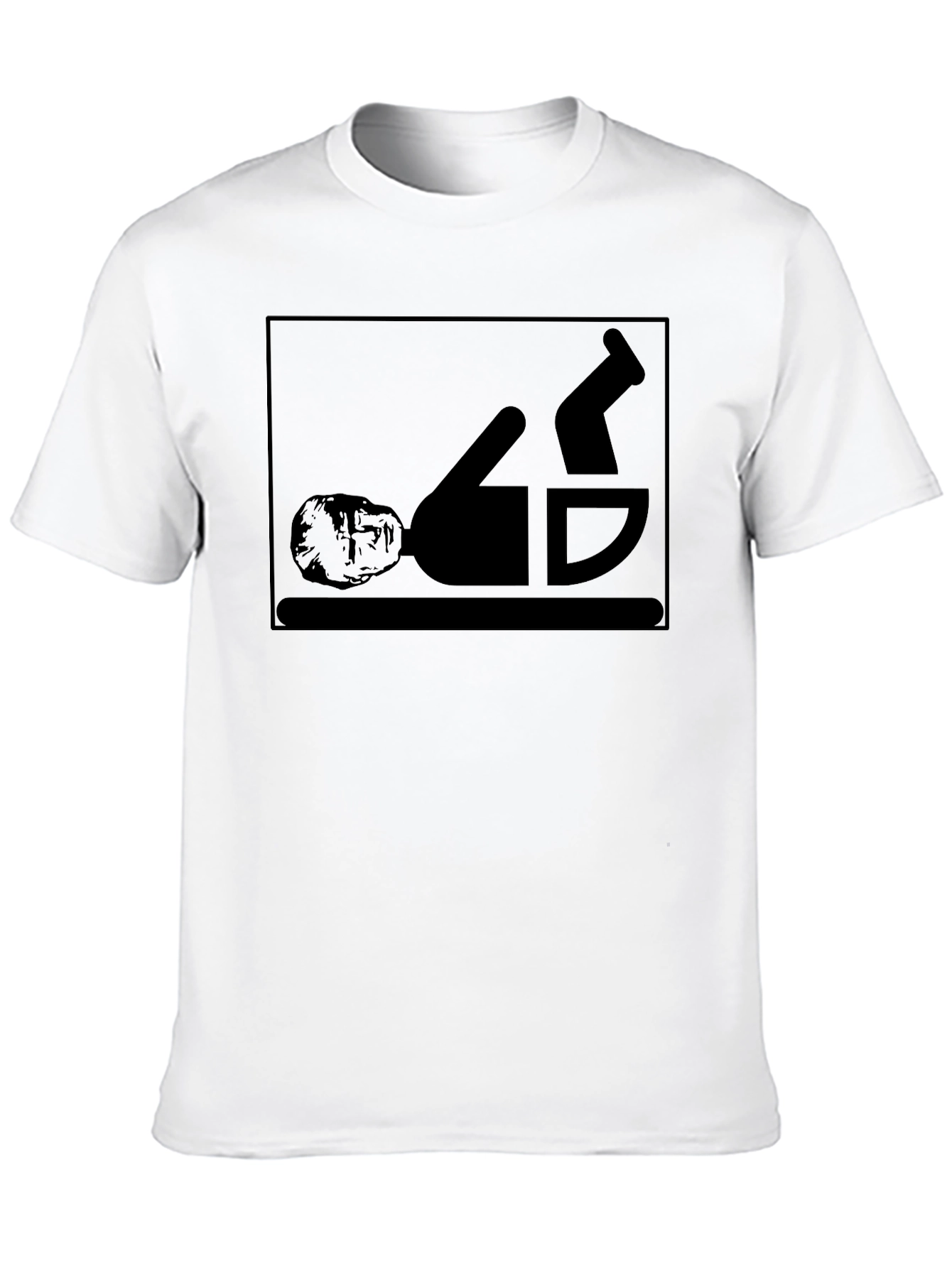 Funny Upside Down Man in Cup Graphic T-Shirt