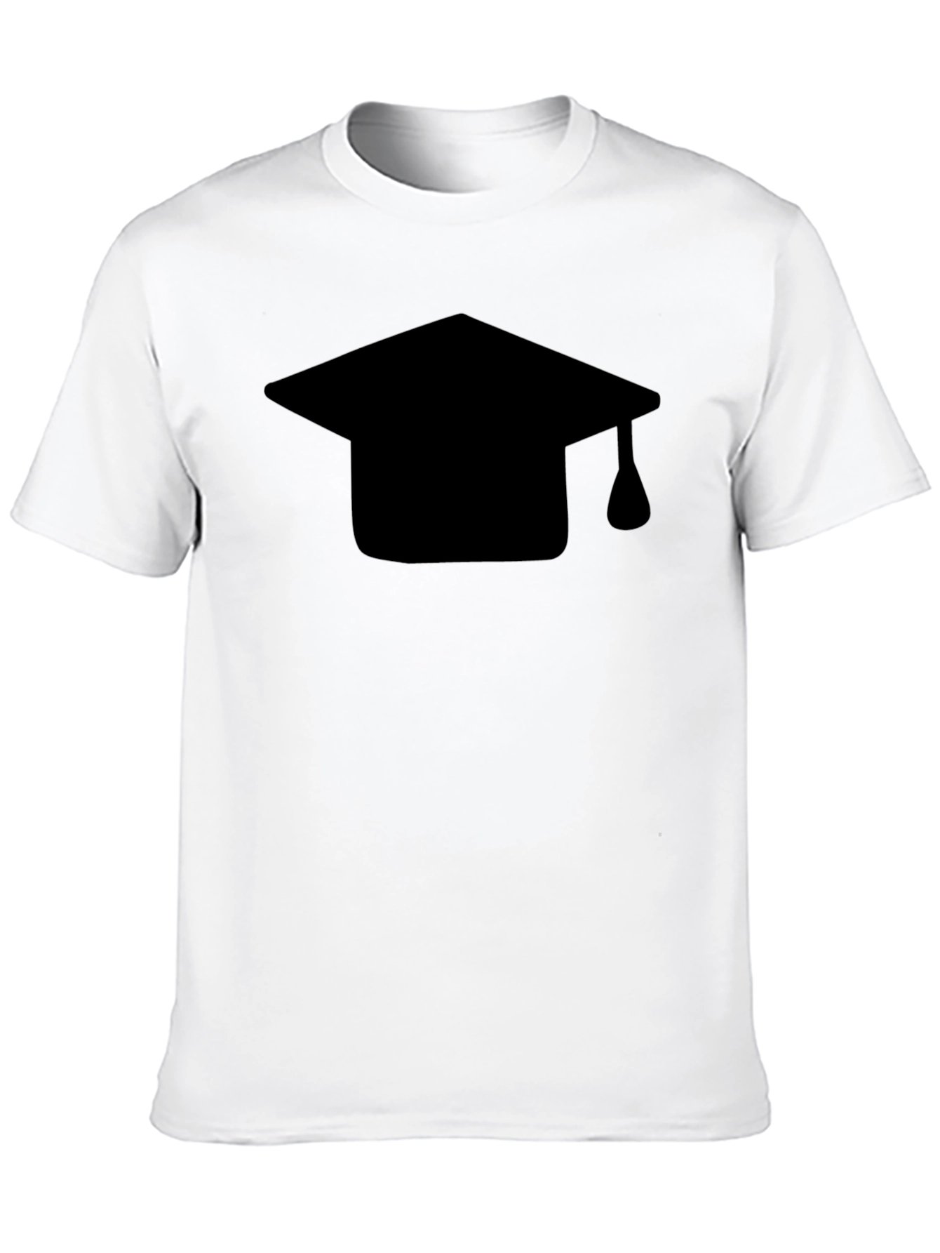 Graduation Cap Graphic Tee - Black