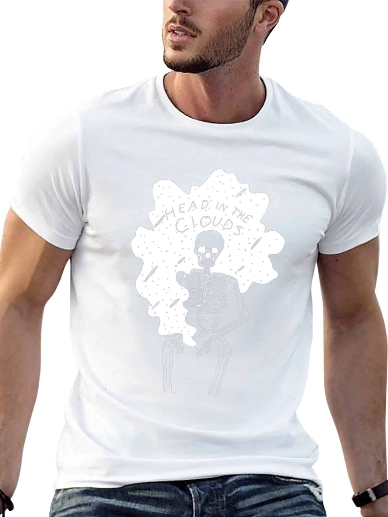 Head in the Clouds Skeleton Graphic Tee