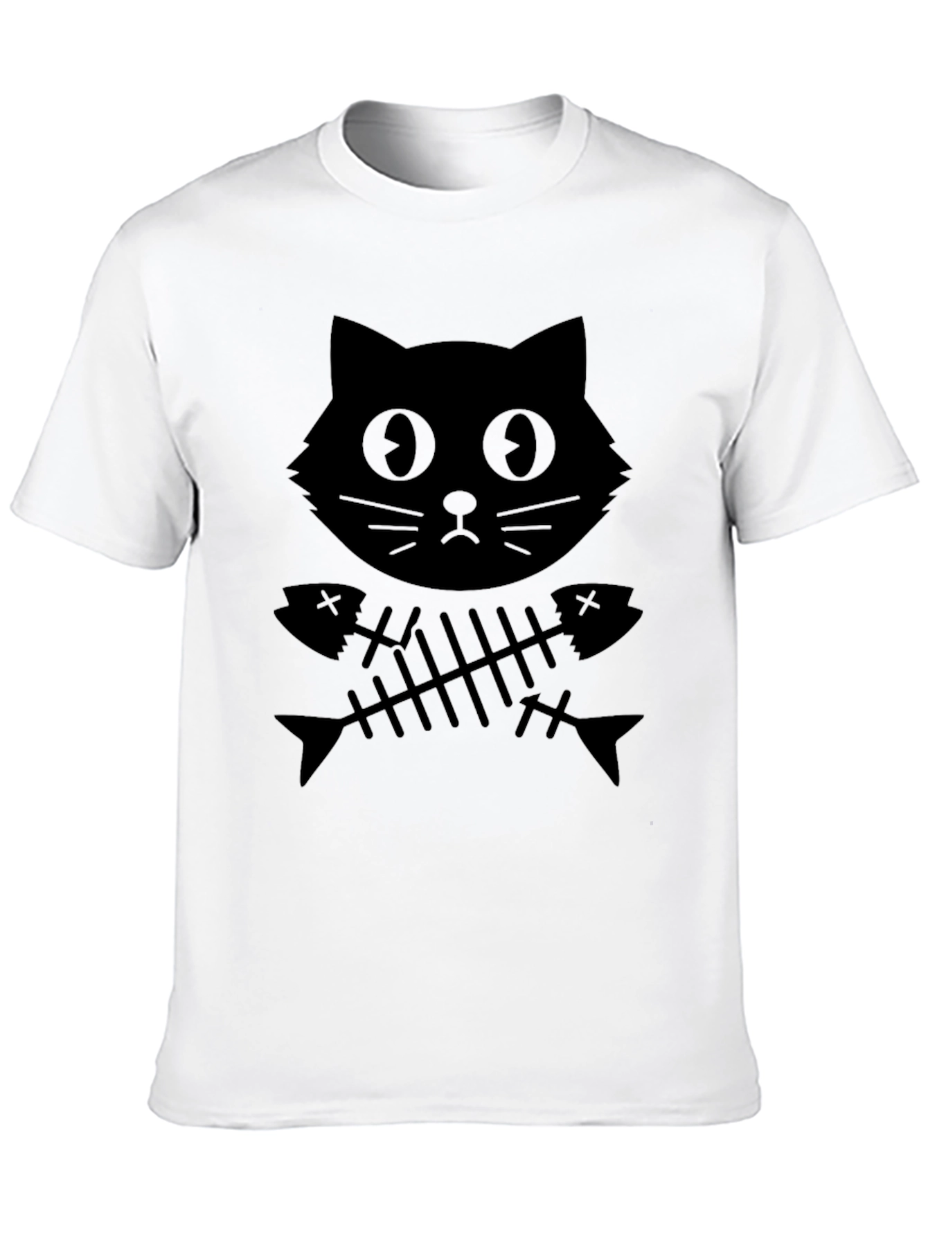 Black Cat & Fishbone Graphic T-Shirt