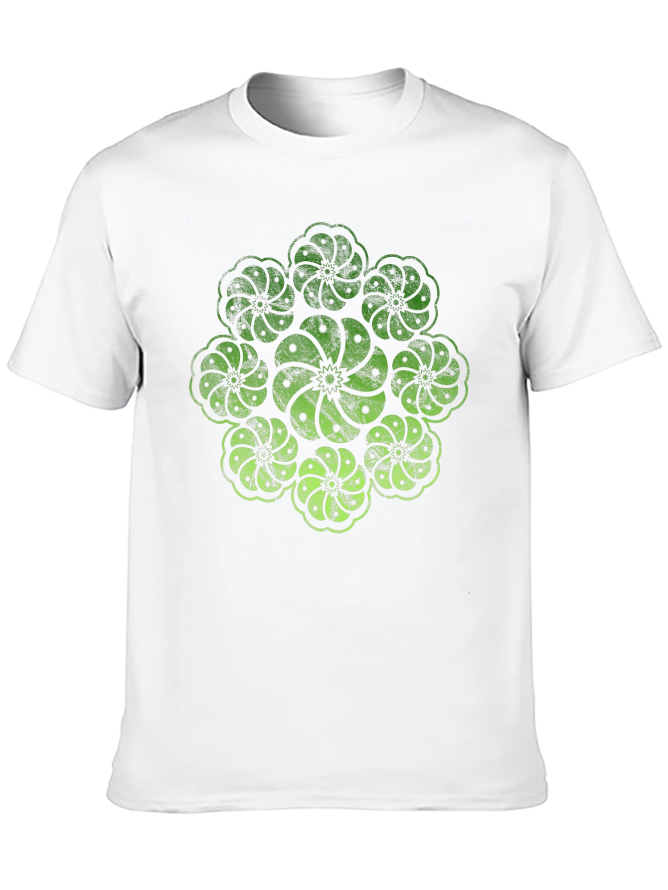Geometric Floral Graphic Print Mens Black T-Shirt
