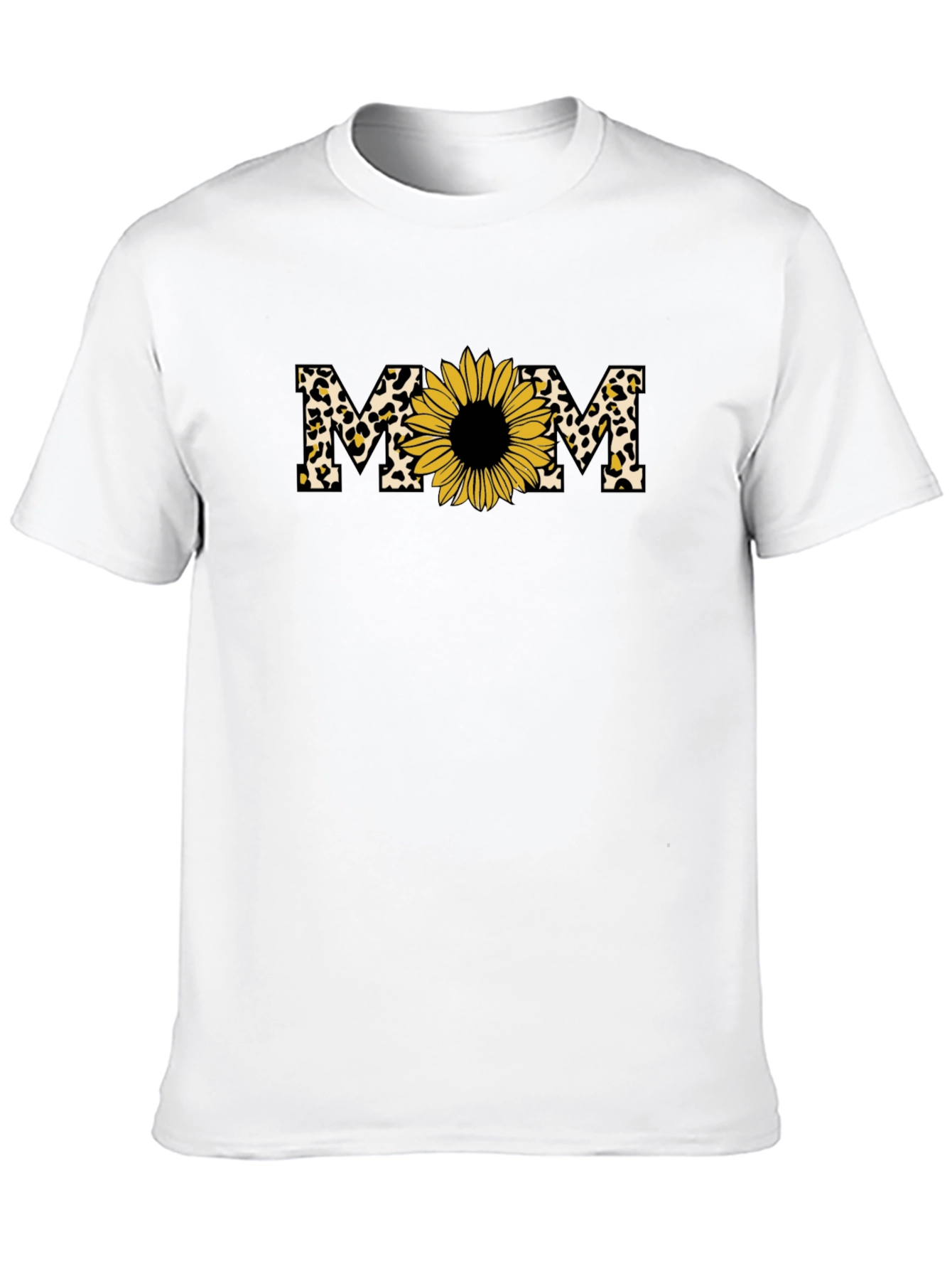 Mom Sunflower Leopard Print T-Shirt