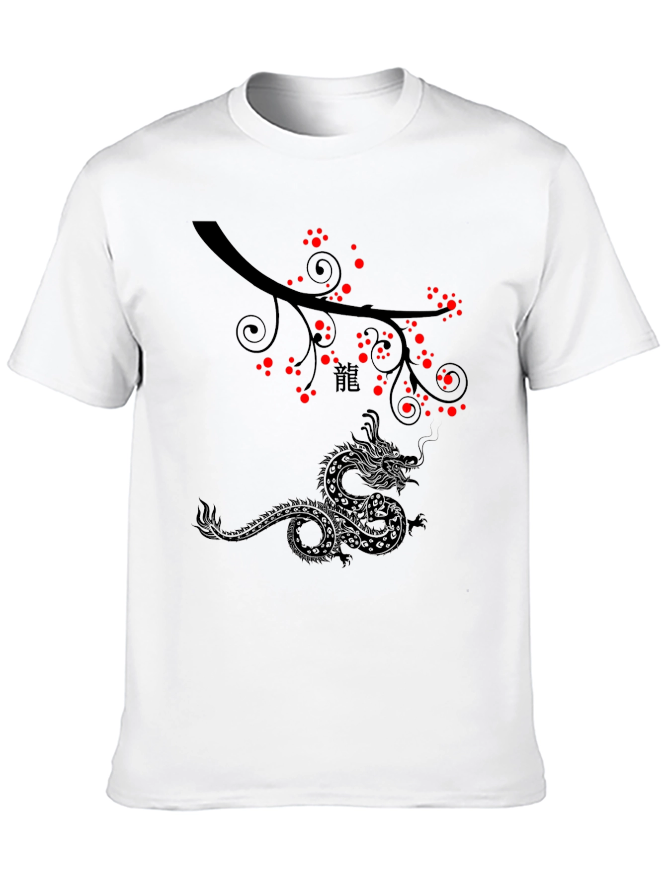 Dragon & Blossom Black Graphic Tee