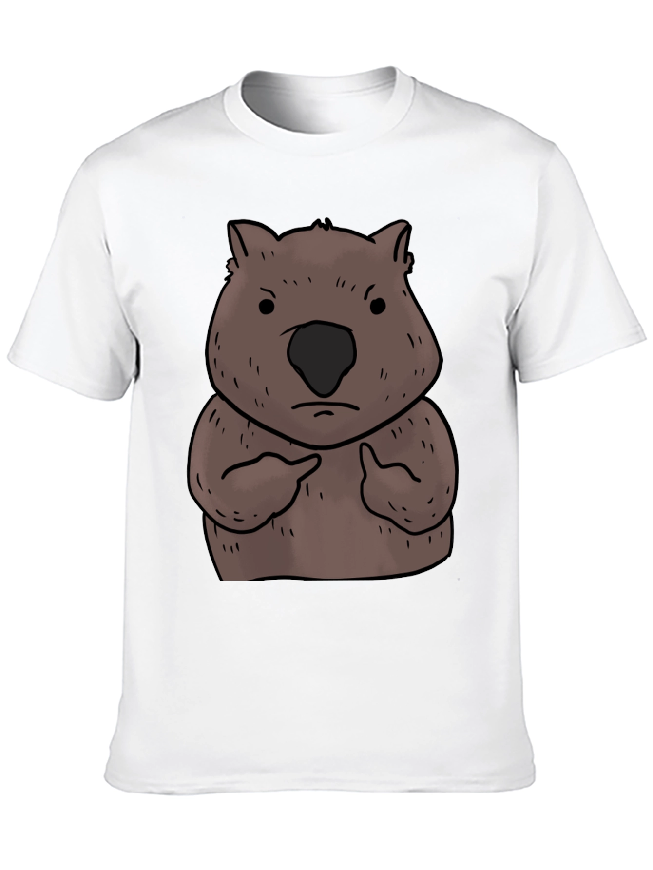 Wombat Pointing Graphic Tee - Unisex Black T-Shirt