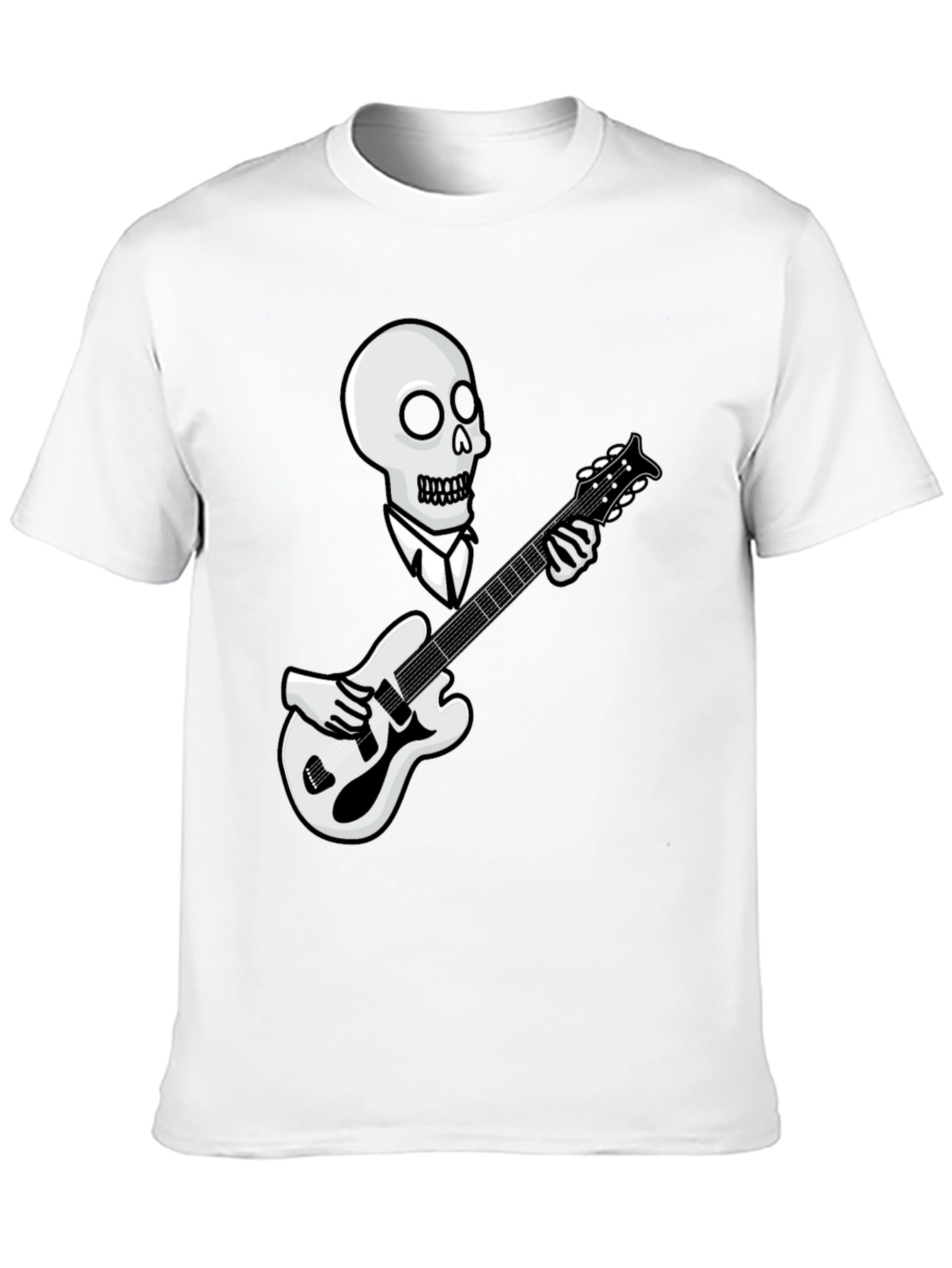 Skull Guitarist Graphic Tee - Black