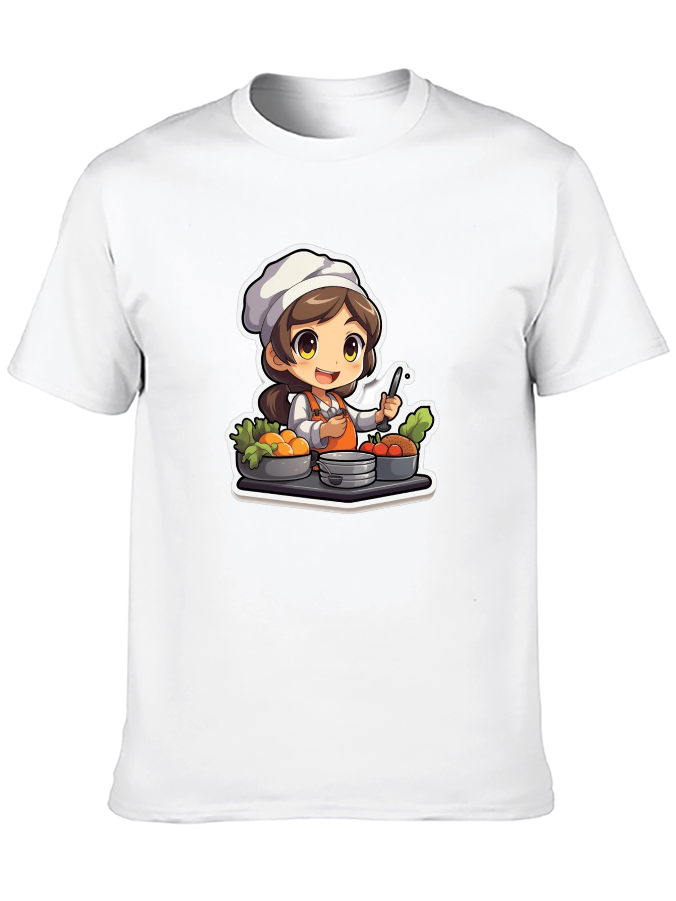 Chef Character Graphic T-Shirt - Cute Cook Design