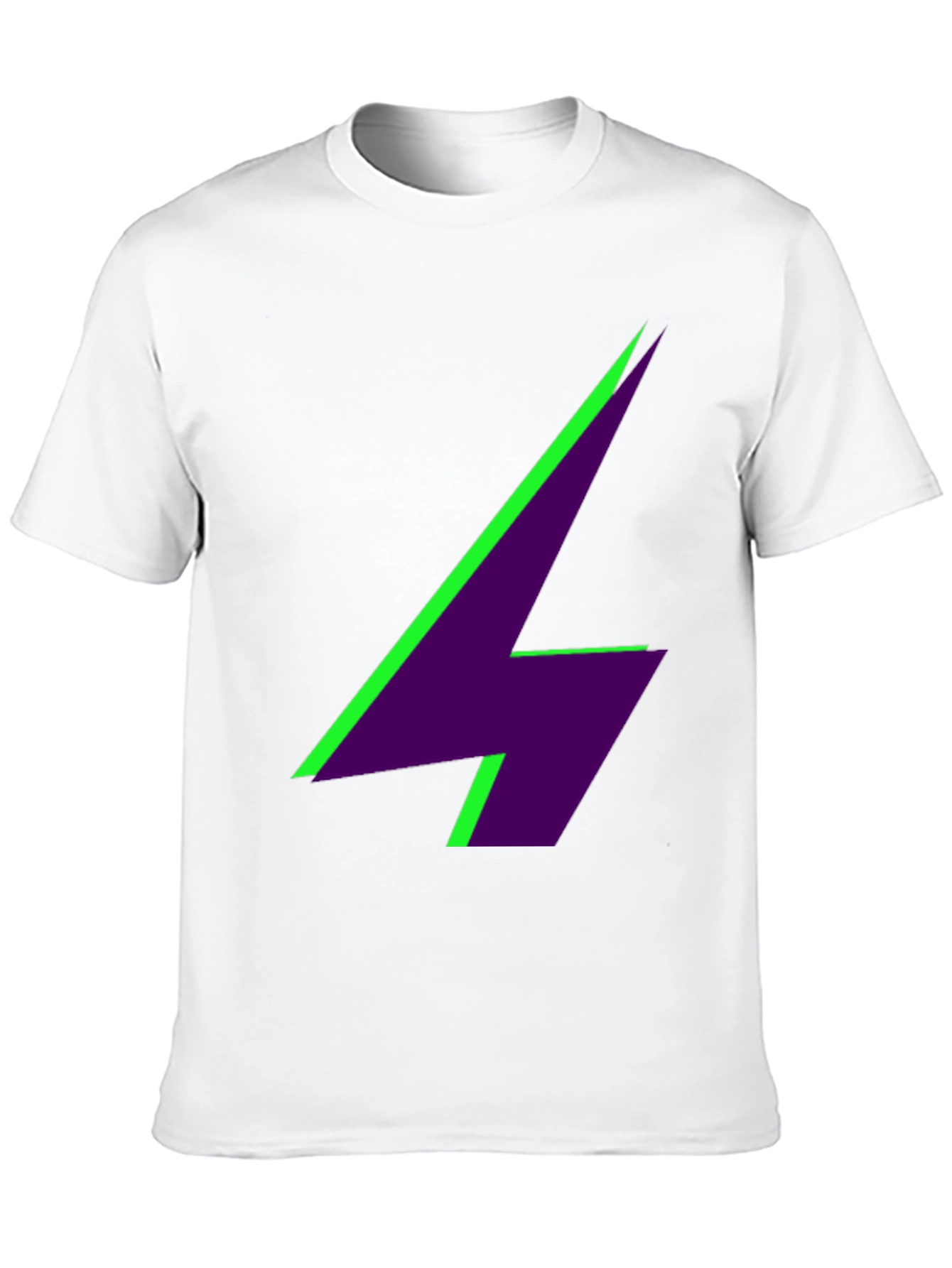 Geometric Lightning Bolt Graphic Tee - Black