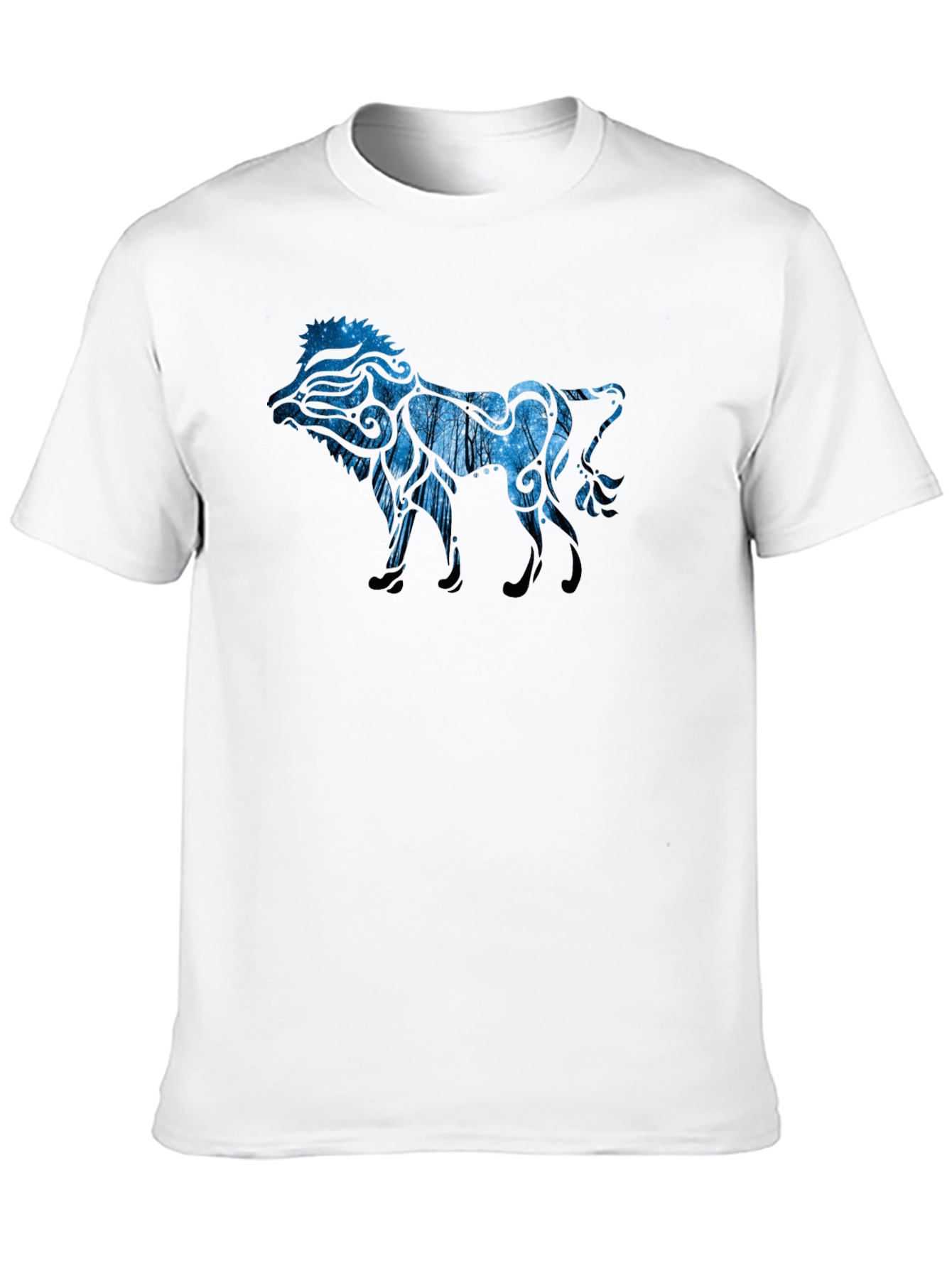 Lion Abstract Graphic Tee - Mens Casual Shirt