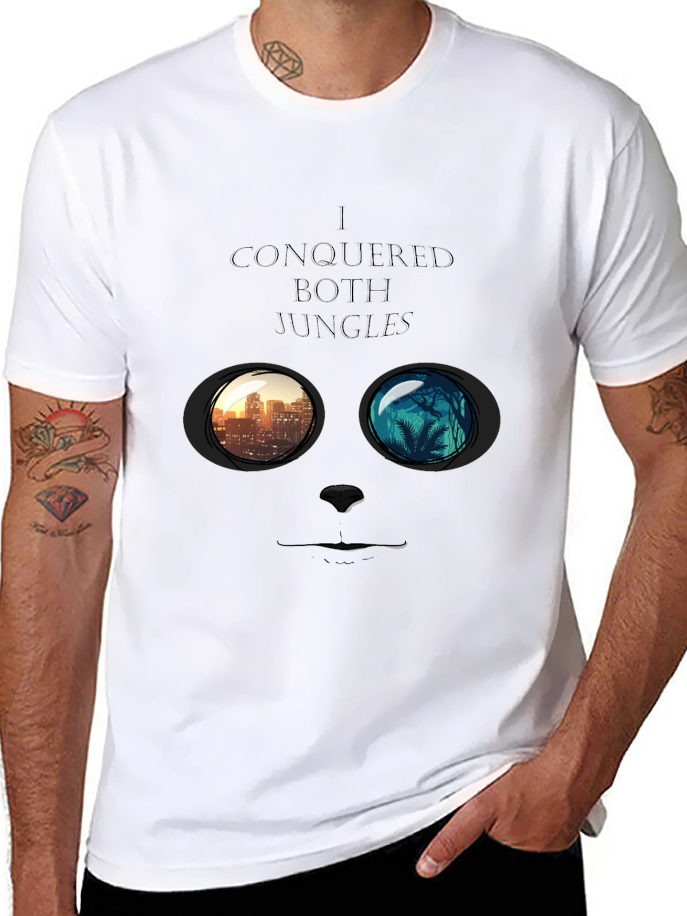 I Conquered Both Jungles Novelty Graphic T-Shirt