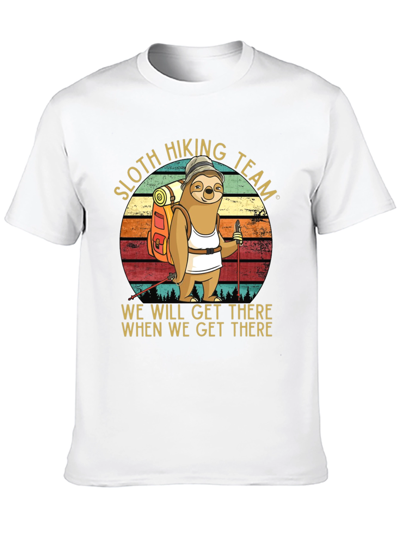Sloth Hiking Team Graphic T-Shirt