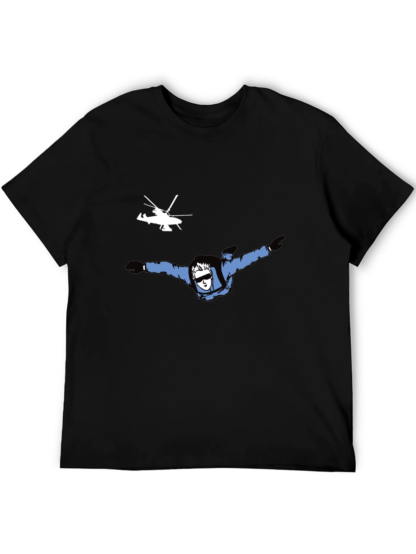 Skydiving T-Shirt - Black Tee with Skydiver Graphic
