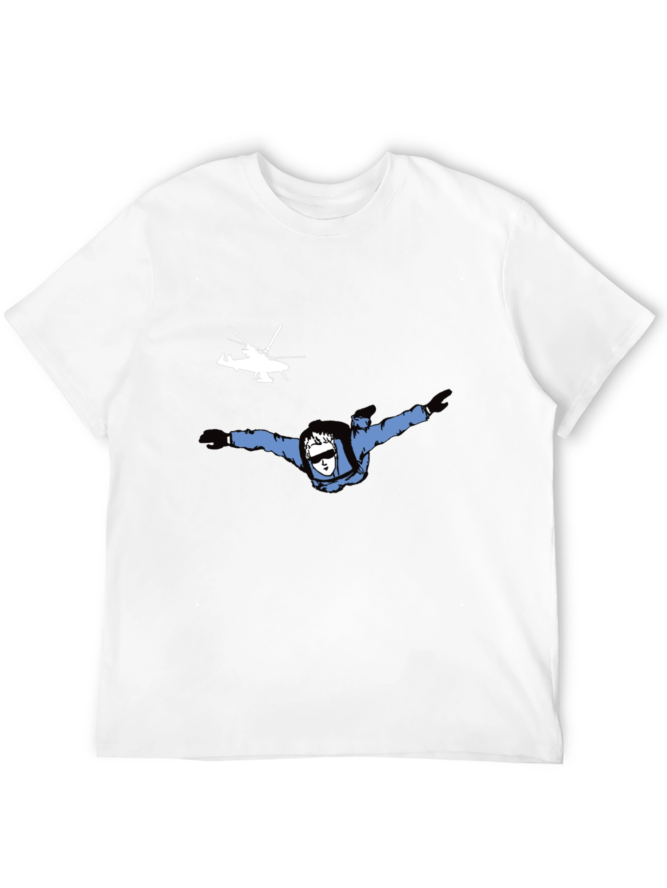 Skydiving T-Shirt - Black Tee with Skydiver Graphic