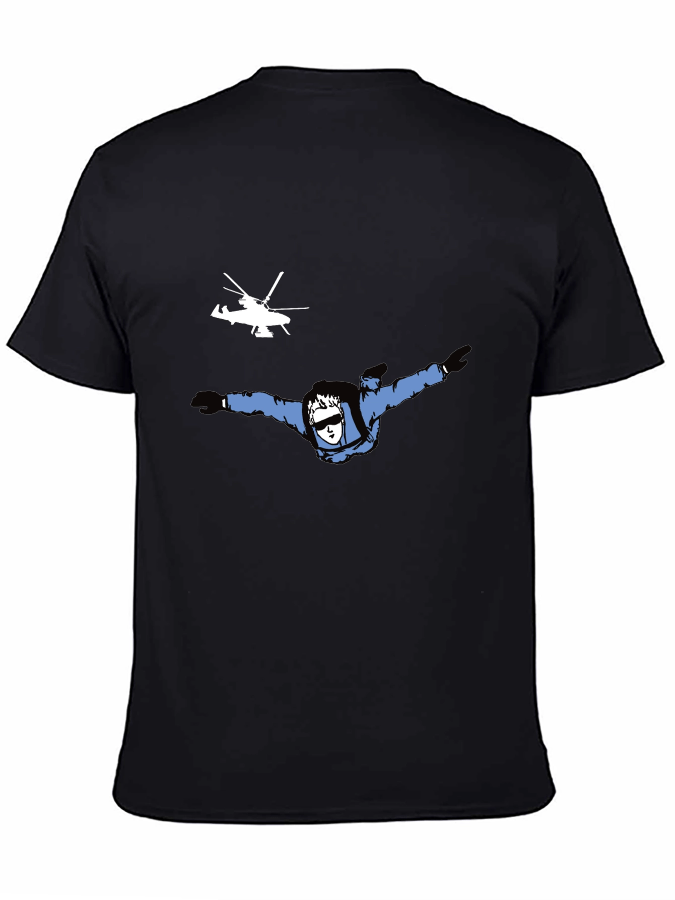 Skydiving T-Shirt - Black Tee with Skydiver Graphic